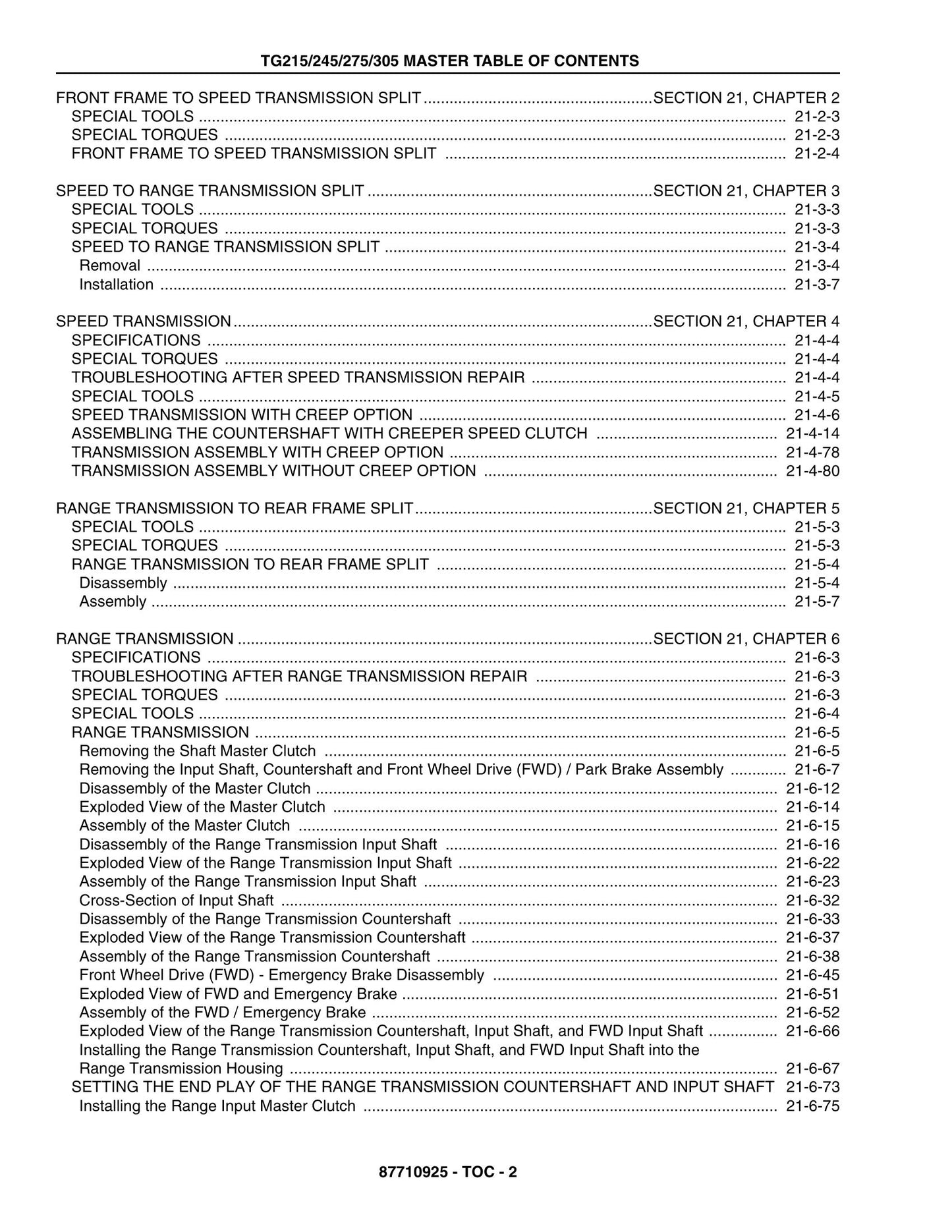 New Holland TG215 TG245 TG275 TG305 Tractor Factory Workshop Service Manual 87678533