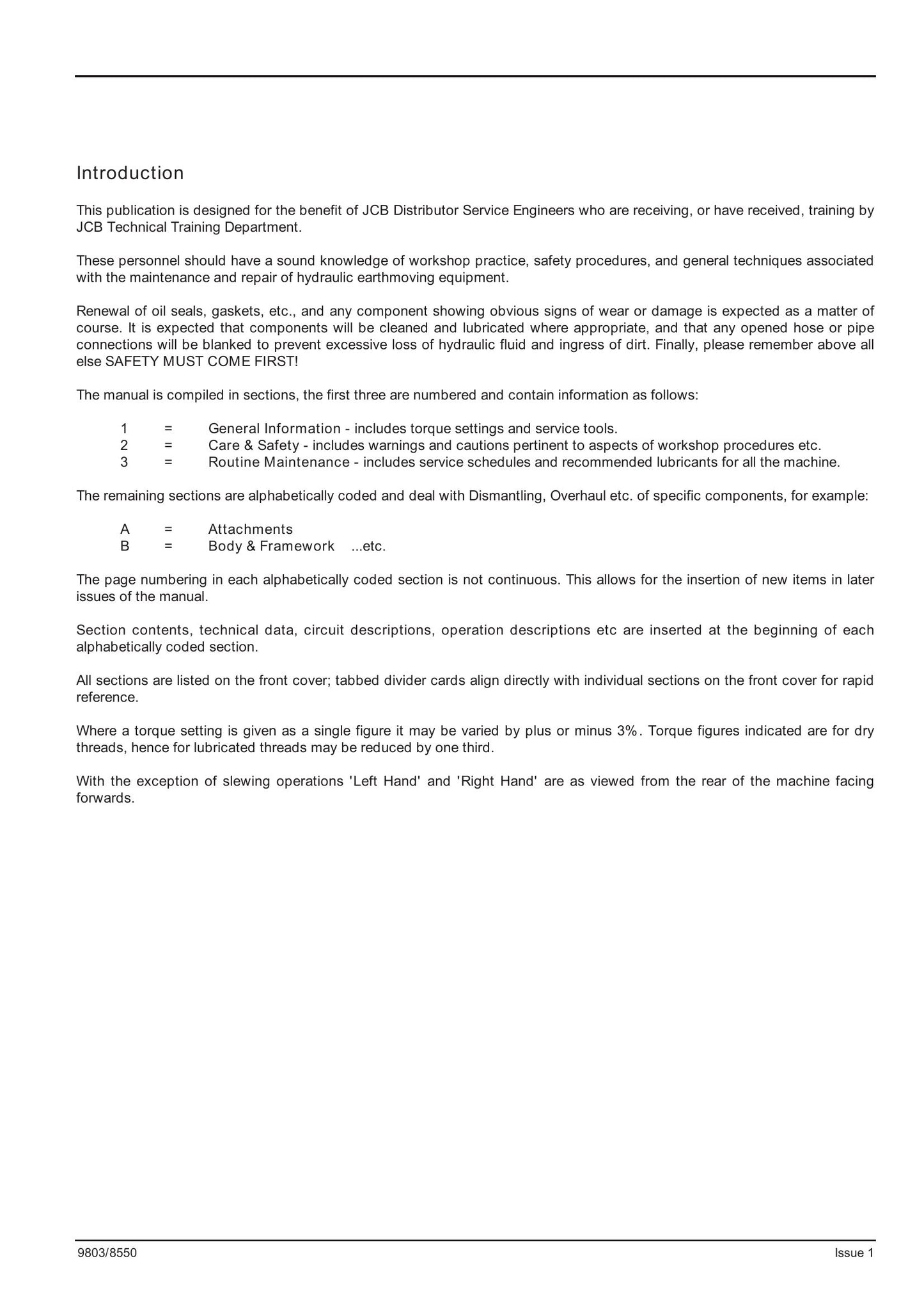 JCB 1CX 208S Backhoe Loader Factory Workshop Service Manual 9803/8550
