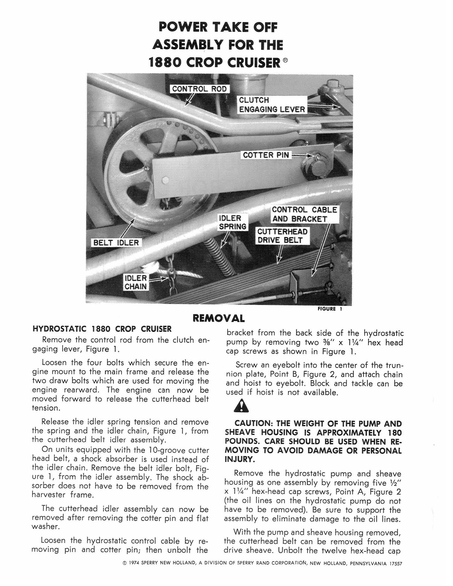 Sperry New Holland 1880 Crop Cruiser Forage Harvester Factory Workshop Service Manual 40632001