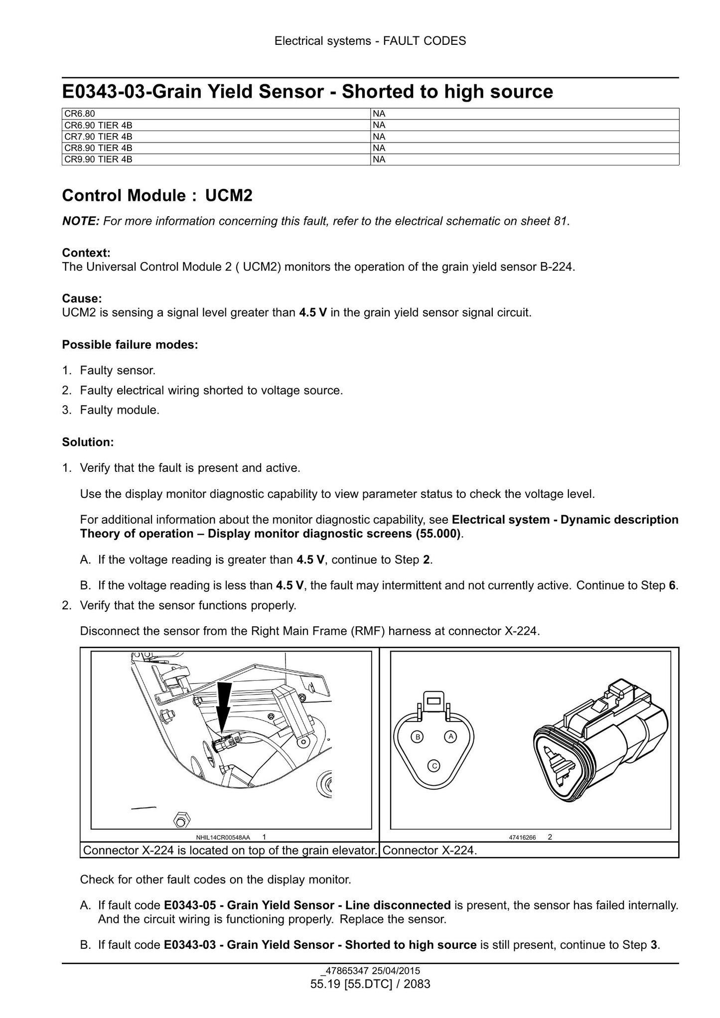 New Holland CR6.80 CR6.90 CR7.90 CR8.90 CR9.90 Combine Factory Workshop Service Manual 47878222