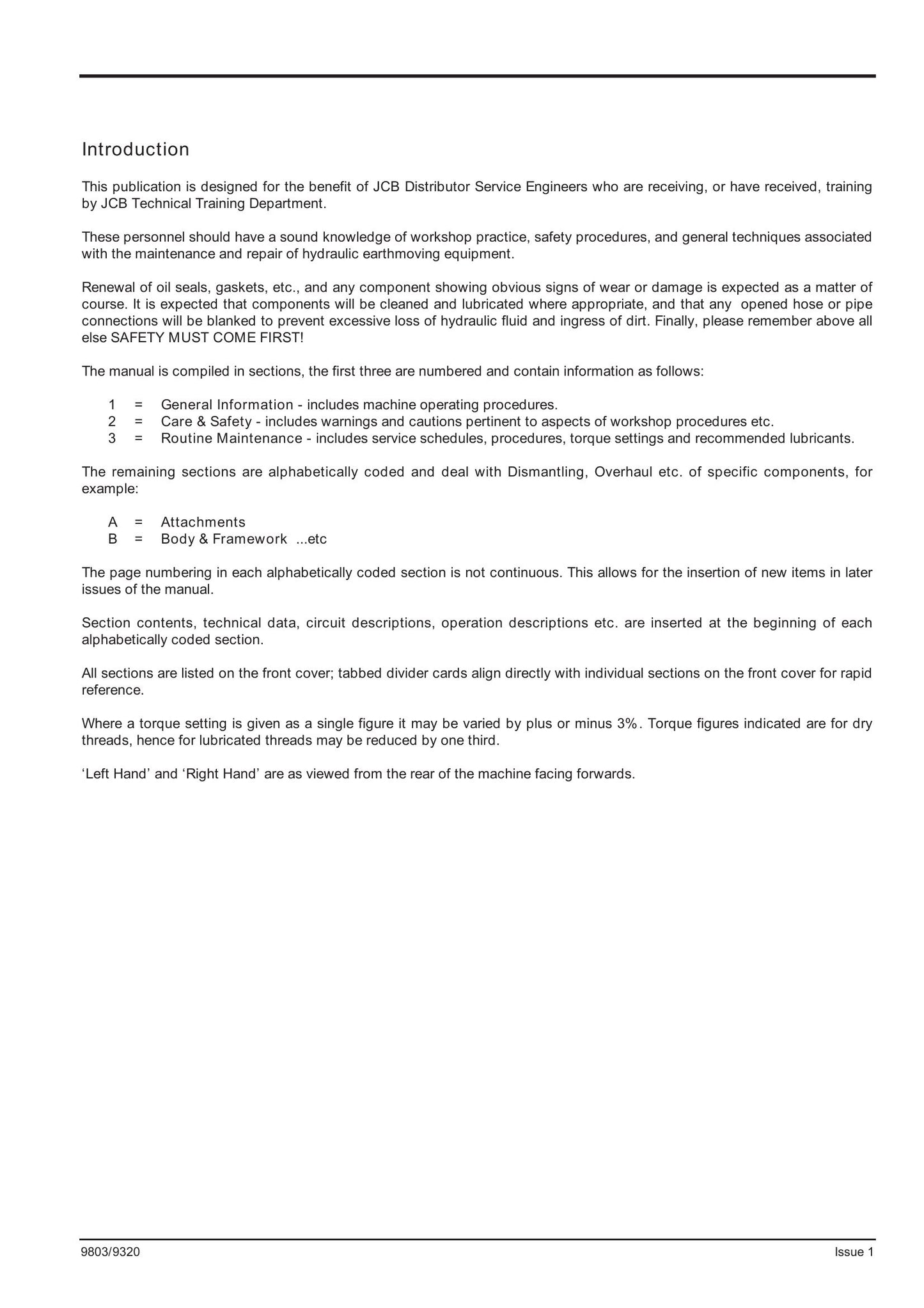 JCB TD7 TD10 Dumpster Factory Workshop Service Manual 9803/9320