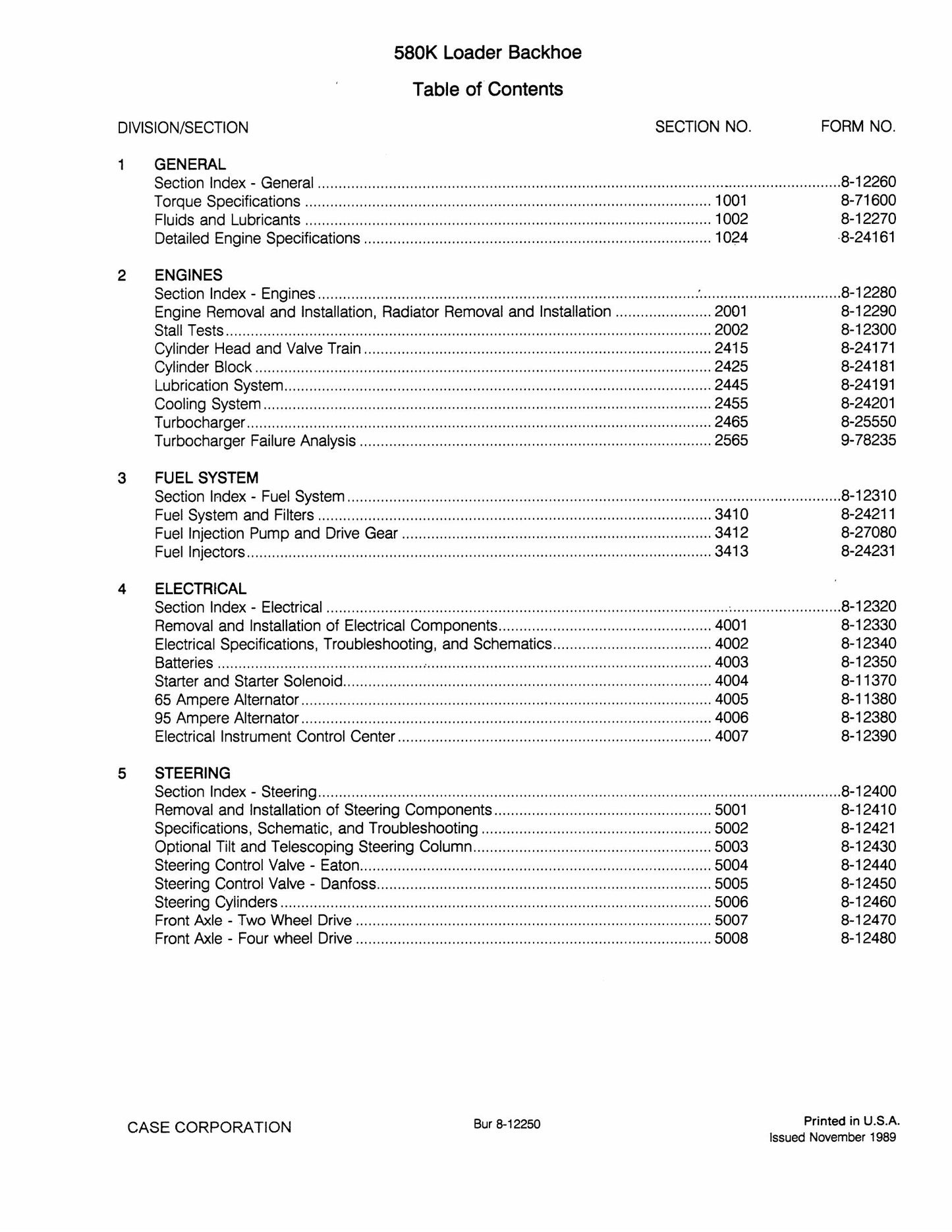 CASE 580K Backhoe Loader Factory Workshop Service Manual 8-12790