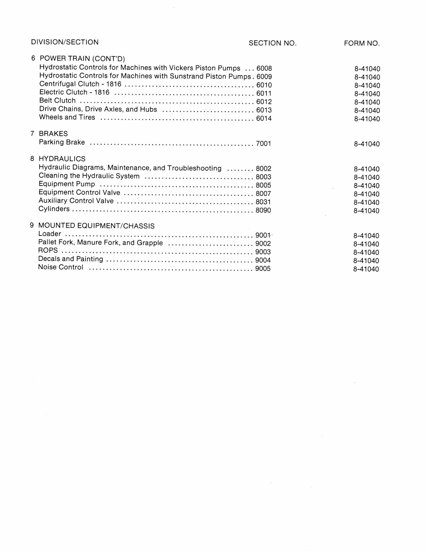 CASE 1816 1816B 1816C Skid Steer Loader Factory Workshop Service Manual 8-41040