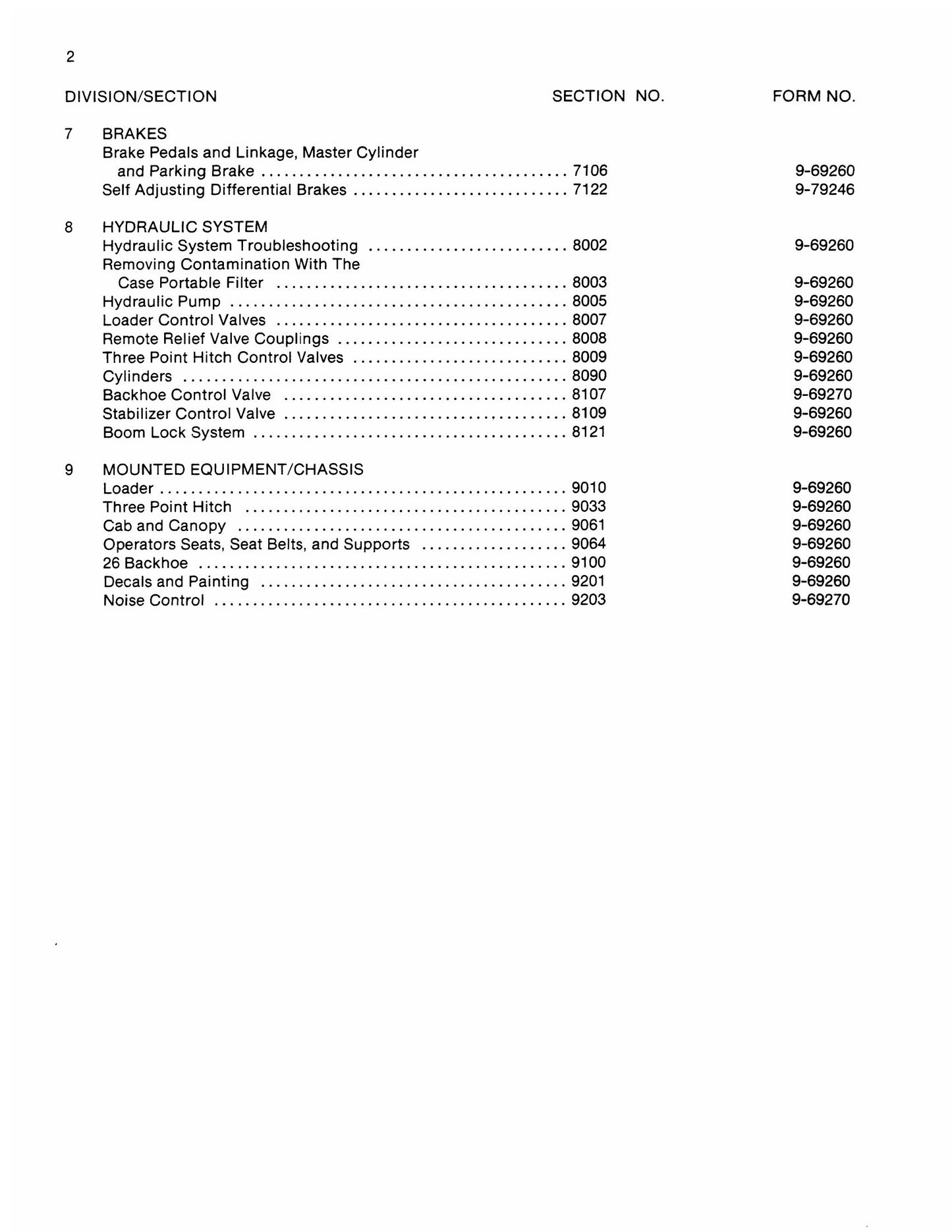CASE 480D 480LL Backhoe Loader Factory Workshop Service Manual 9-69260