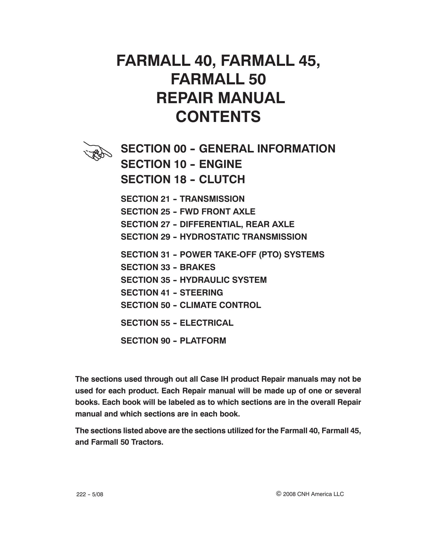 CASE Farmall 40 Farmall 45 Farmall 50 Tractor Factory Workshop Repair Manual