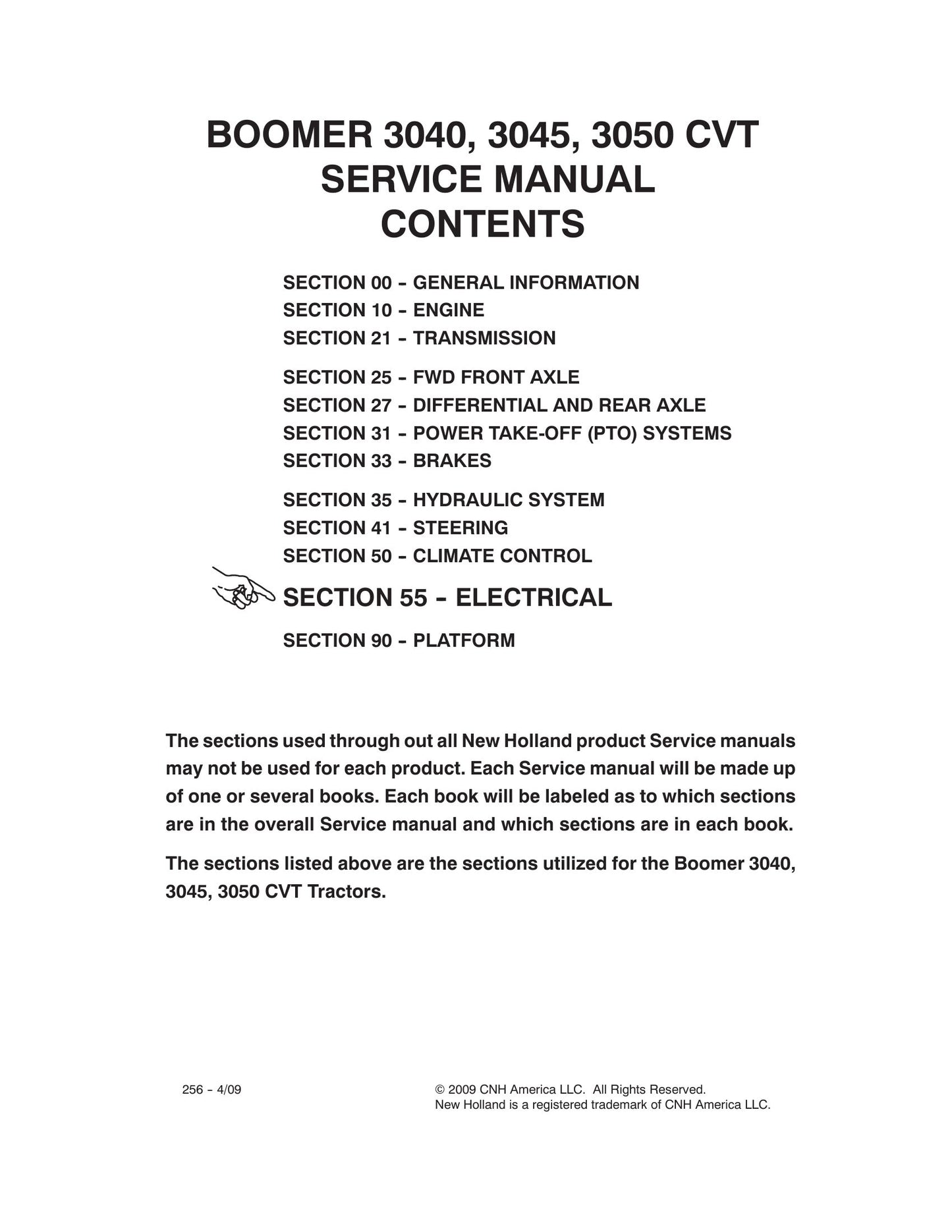 New Holland Boomer 3040 Boomer 3045 Boomer 3050 Tractor Factory Workshop Service Manual
