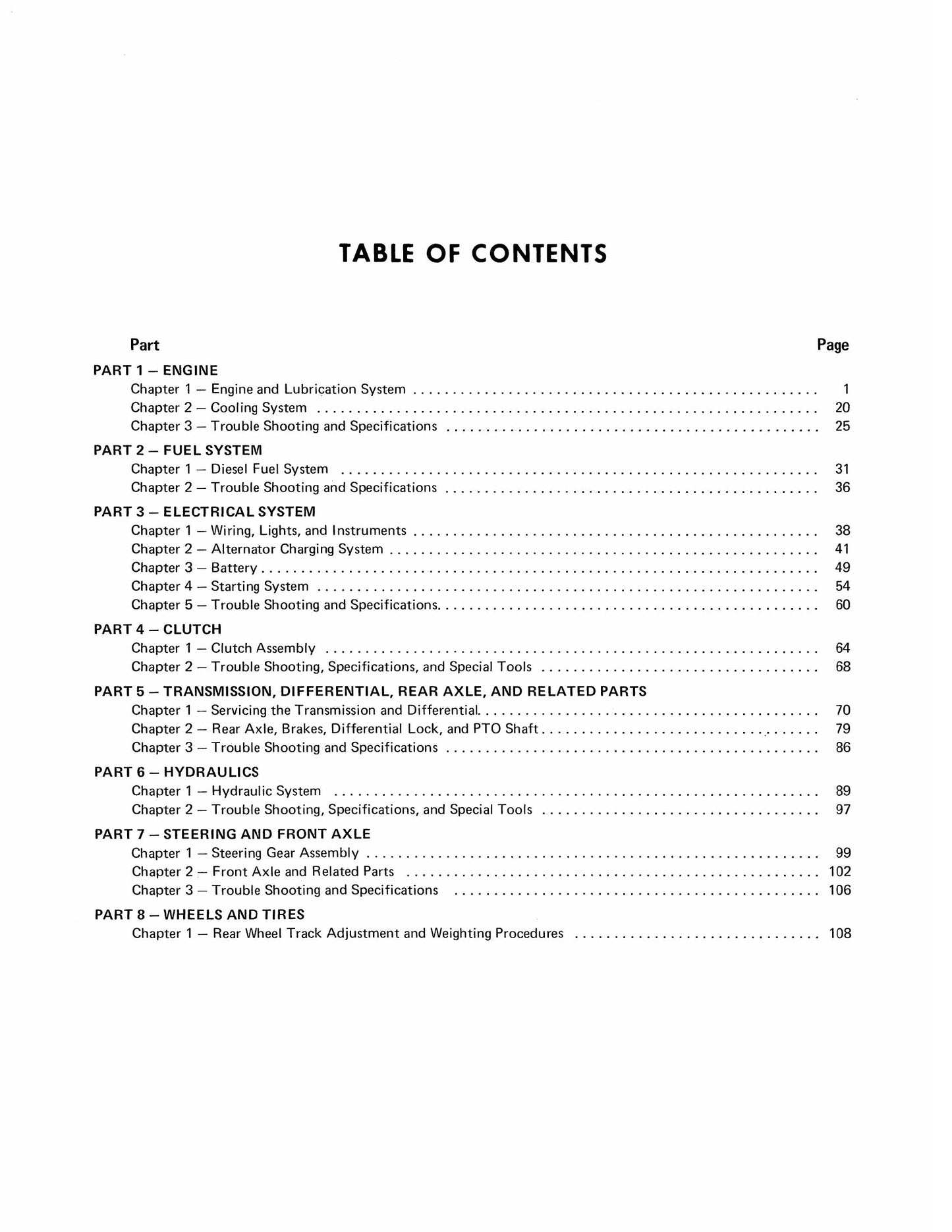 FORD 1000 1600 Tractor Factory Workshop Service Manual 40100020