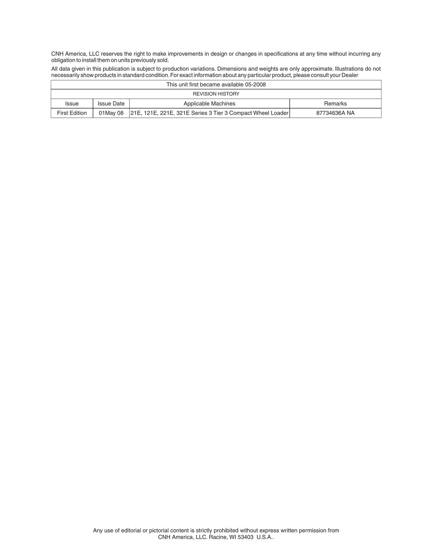 CASE 21E 121E 221E 321E Series 3 Tier 3 Compact Wheel Loader Factory Workshop Service Manual 87734636A NA