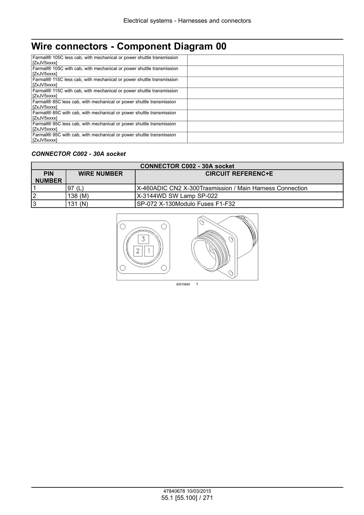 CASE Farmall 85C Farmall 95C Farmall 105C Farmall 115C Tractor Factory Workshop Service Manual 47851933