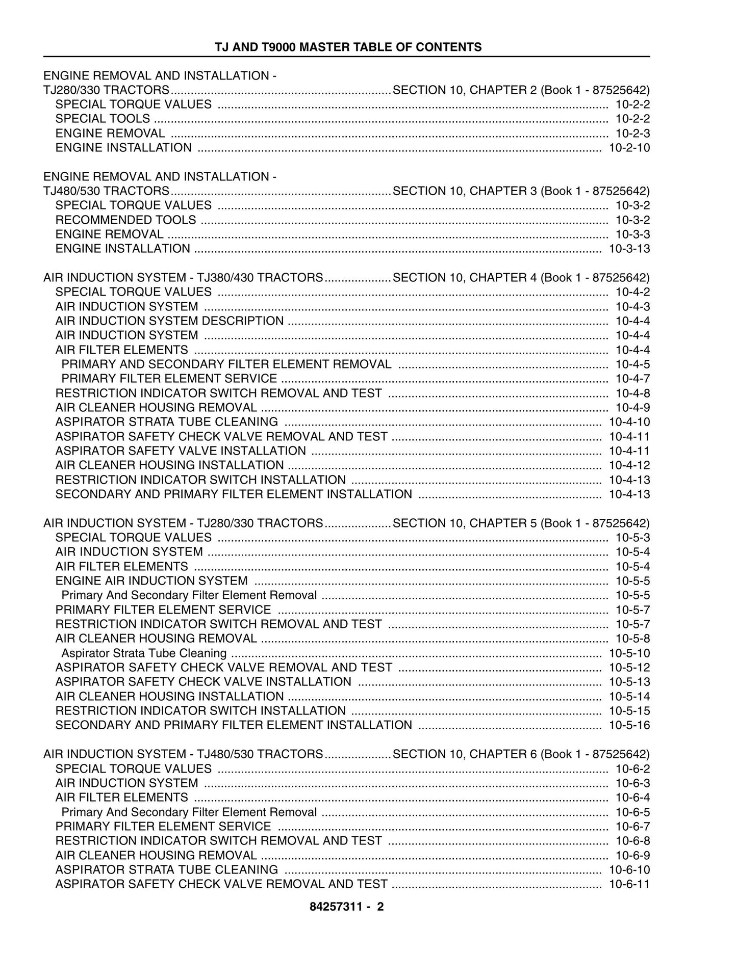 New Holland TJ280 TJ330 TJ380 TJ430 TJ480 TJ530 T9010 T9020 T9030 T9040 T9050 T9060 Tractor Factory Workshop Service Manual 84257311