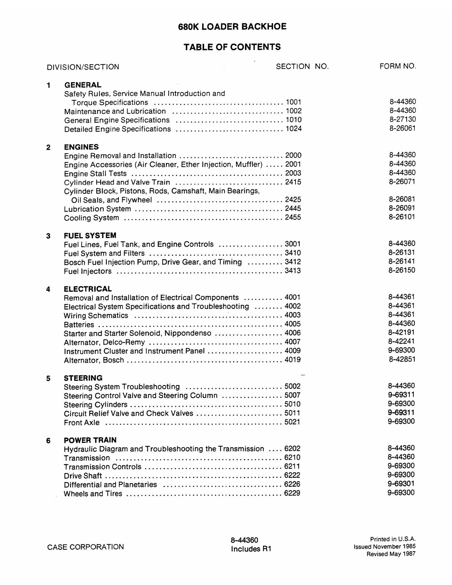 CASE 680K Backhoe Loader Factory Workshop Service Manual 8-44360