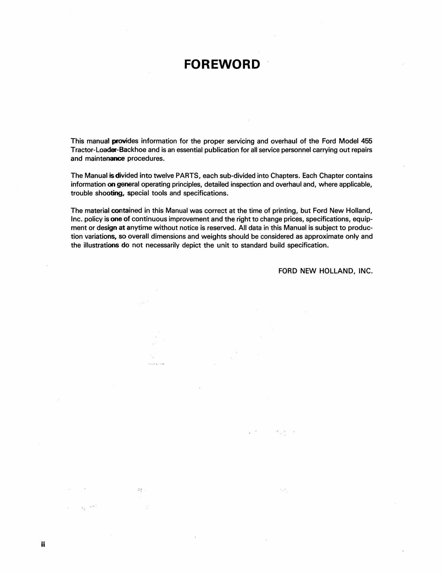 FORD 455 Tractor-Loader-Backhoe Factory Workshop Repair Manual 40045510