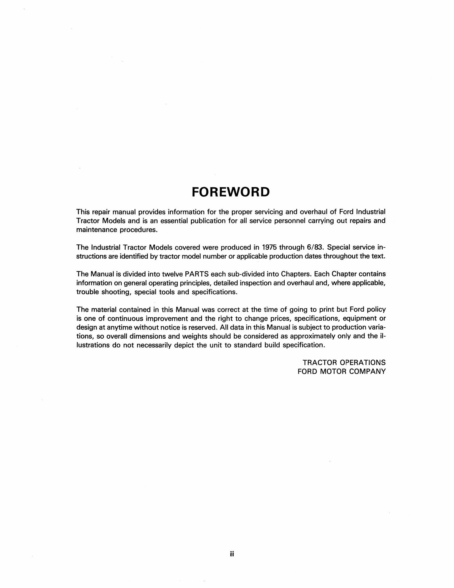 FORD Industrial Tractors Tractor Factory Workshop Repair Manual 40023021