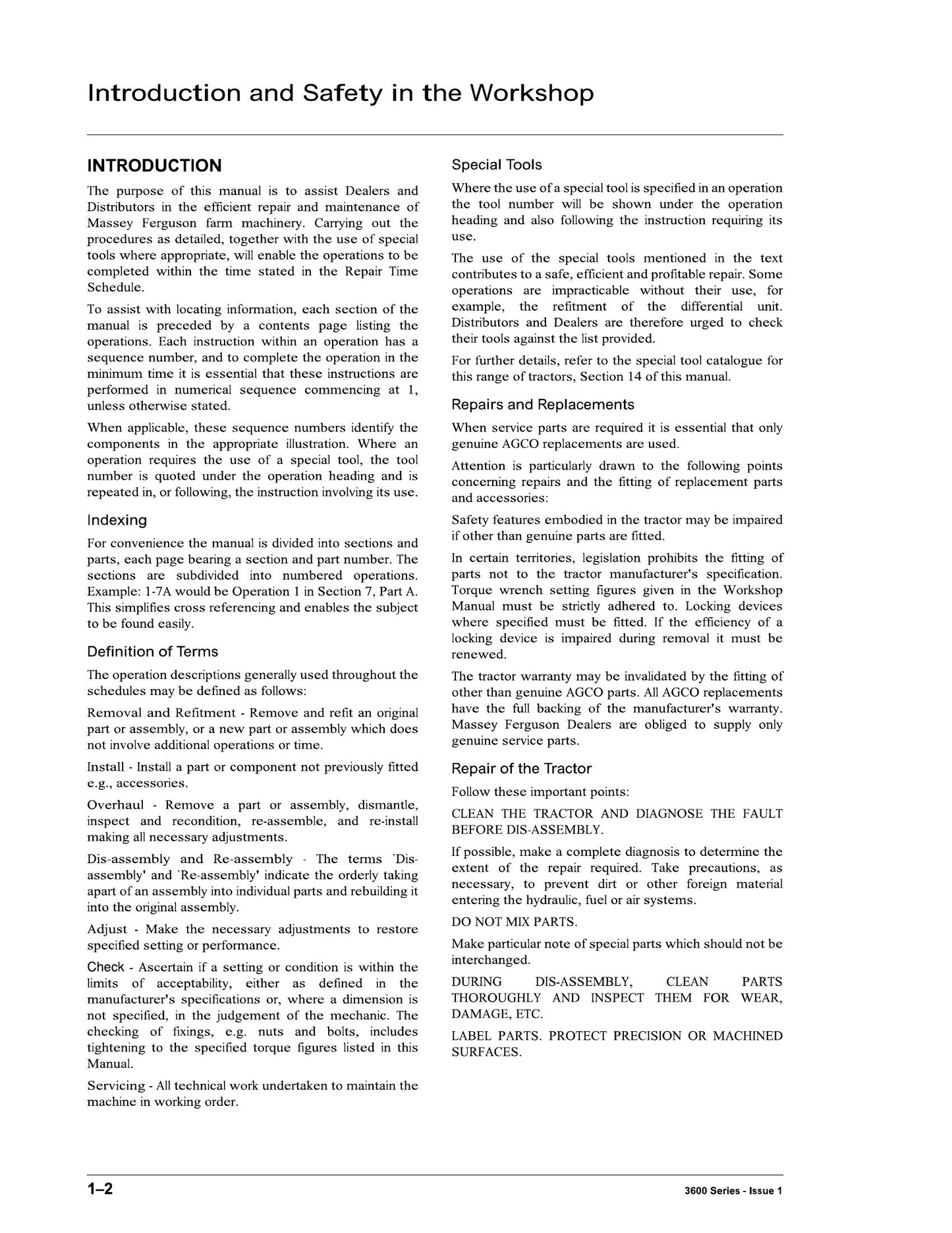 Massey Ferguson - Tractor Factory Workshop Service Manual
