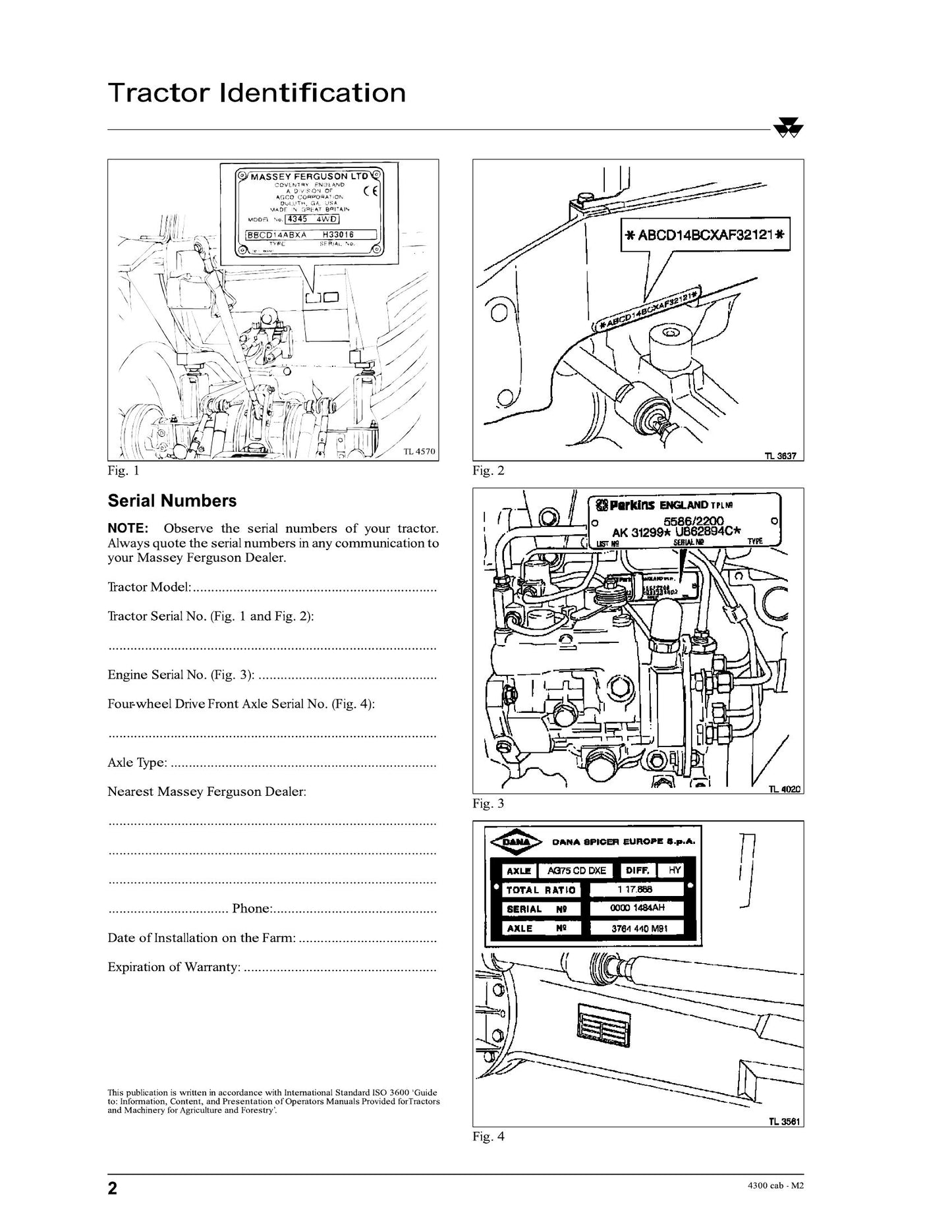 MASSEY FERGUSON 4315 4320 4325 4335 4345 4355 4360 4365 4370 Tractor Factory Workshop Operator Manual 1857 311 M2
