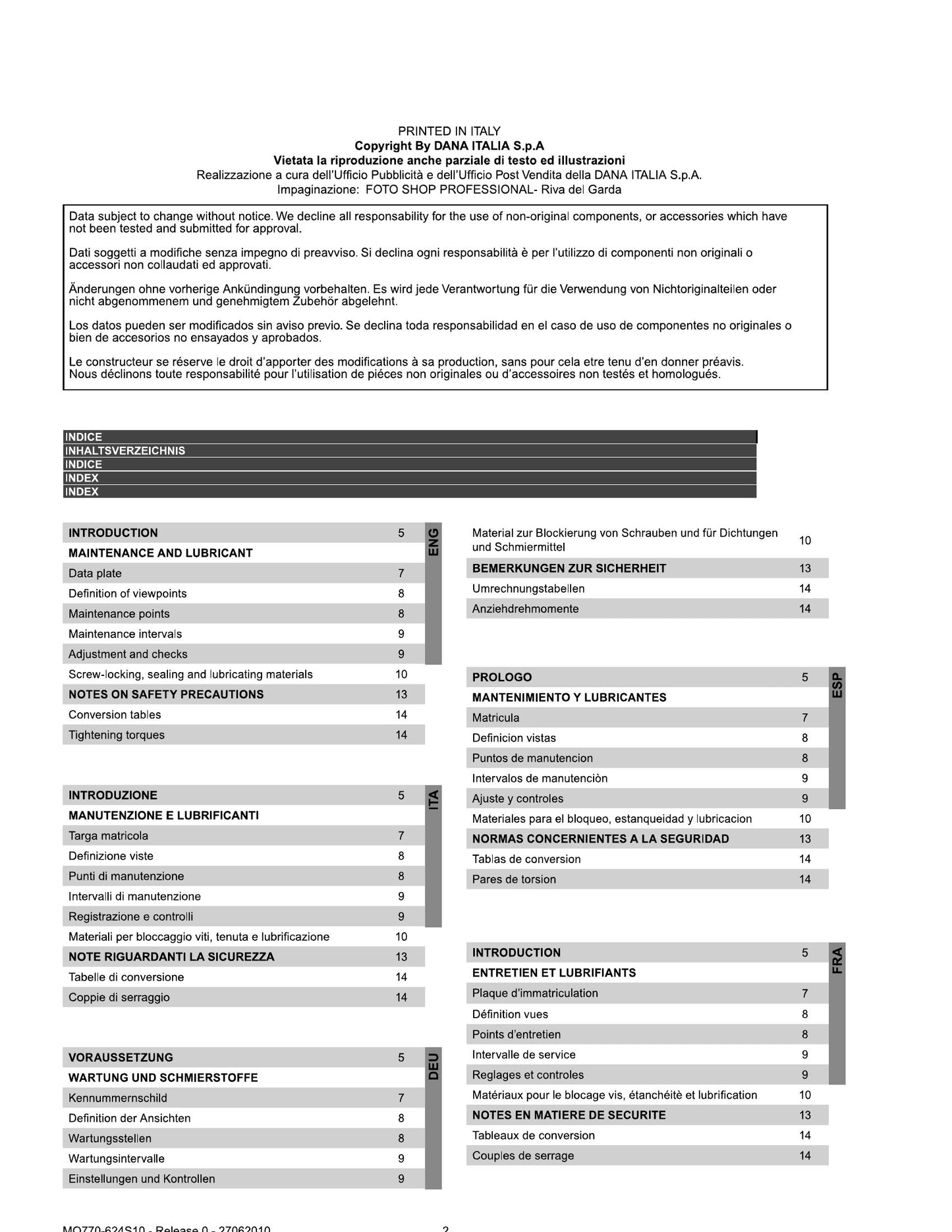 DANA SPICER Steering Axle Maintenance and Factory Workshop Repair Manual MO770-618S10