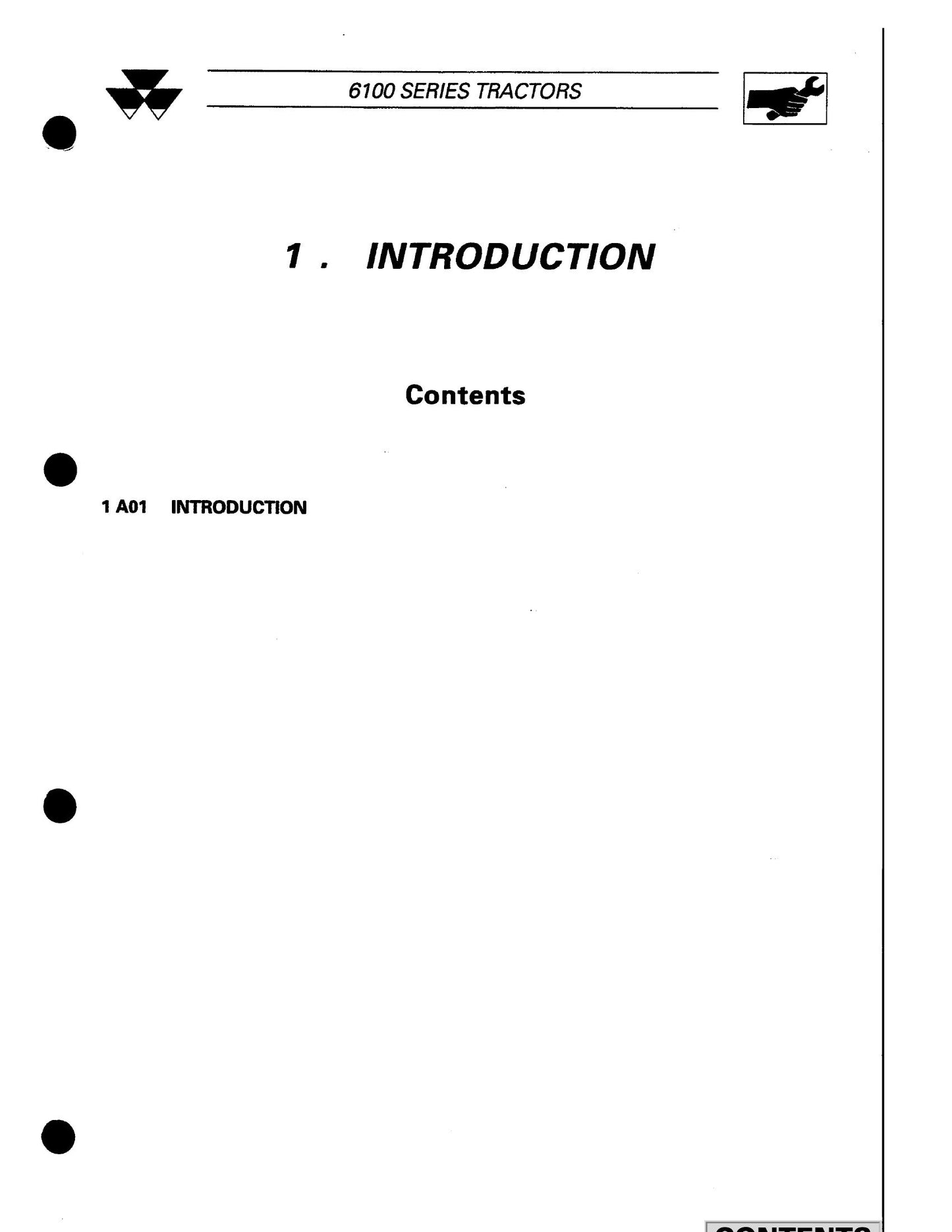 Massey Ferguson 6100 Series Tractor Workshop Factory Workshop Service Manual