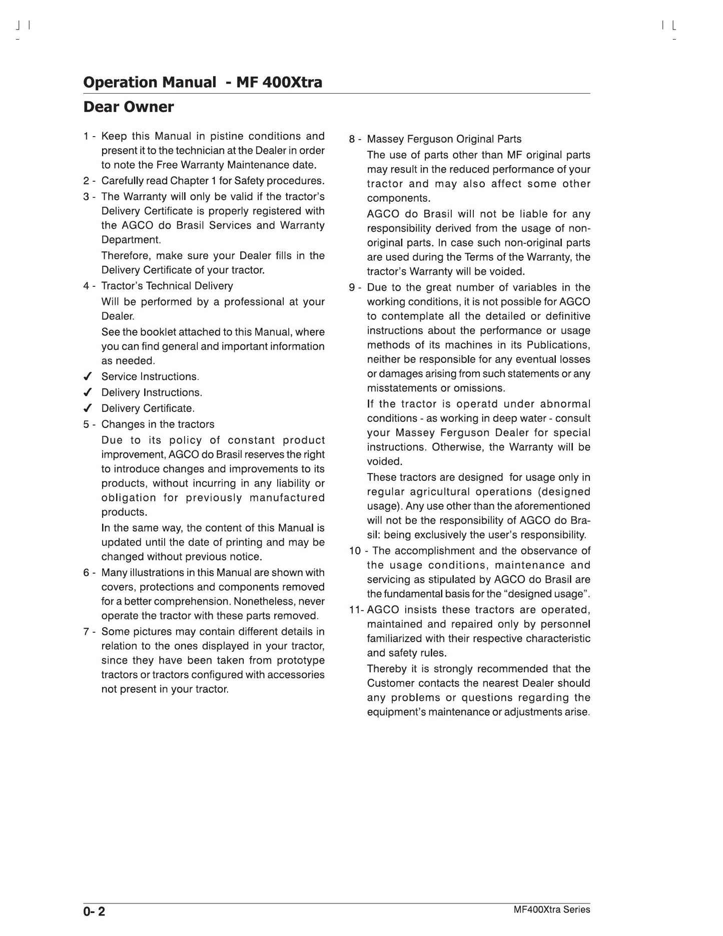 MASSEY FERGUSON MF 425 MF 435 MF 440 MF 445 MF 455 e MF 435 C Tractor Operation Manual