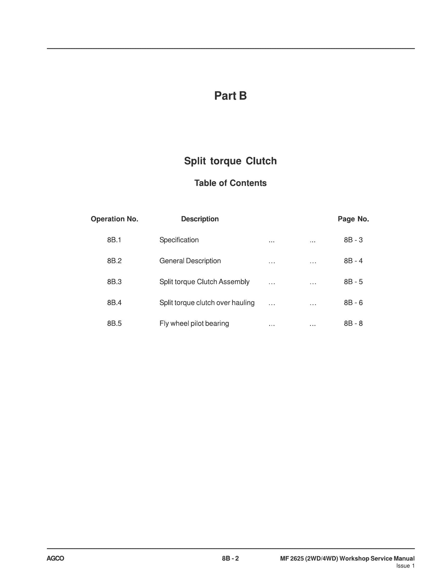 AGCO MF 2625 (2WD/4WD) Tractor Factory Workshop Service Manual