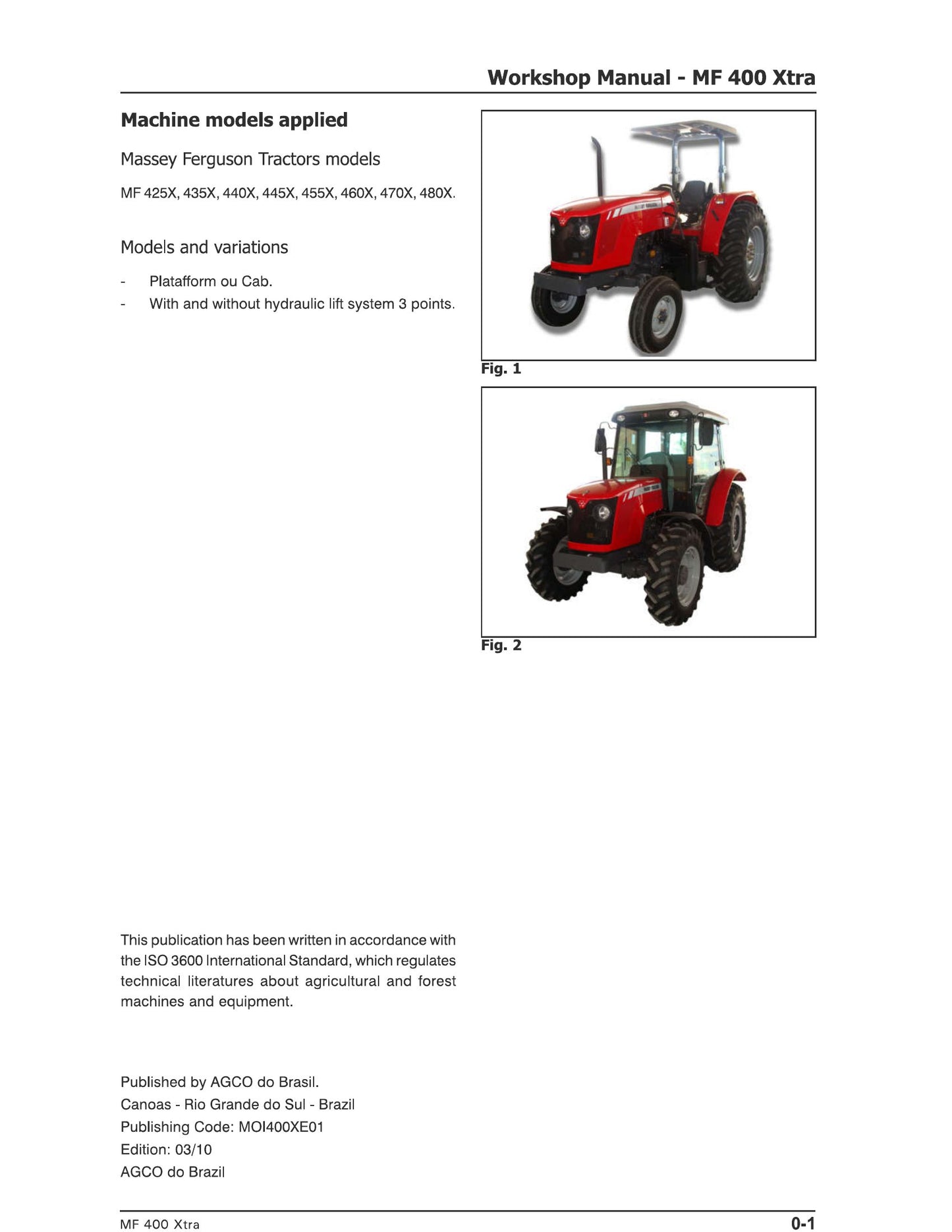 MASSEY FERGUSON 425X 435X 440X 445X 455X 460X 470X 480X Tractor Workshop Manual
