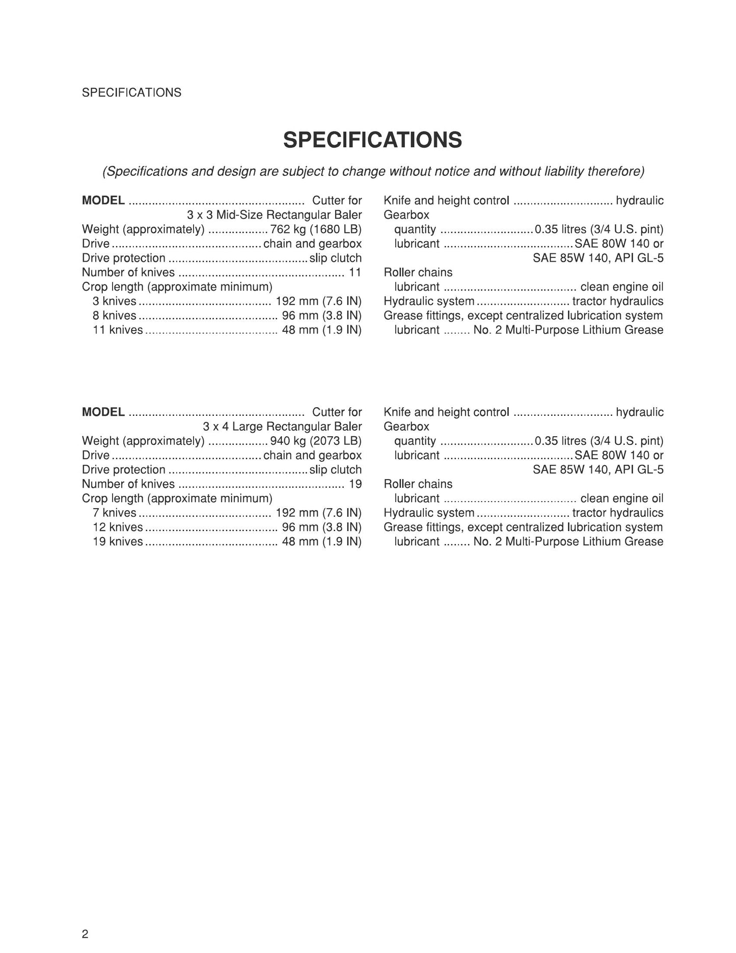 Na podstawie zdjęć nie można ustalić marki. 3 X 3 3 X 4 Baler Cutter Factory Workshop Operator Manual
