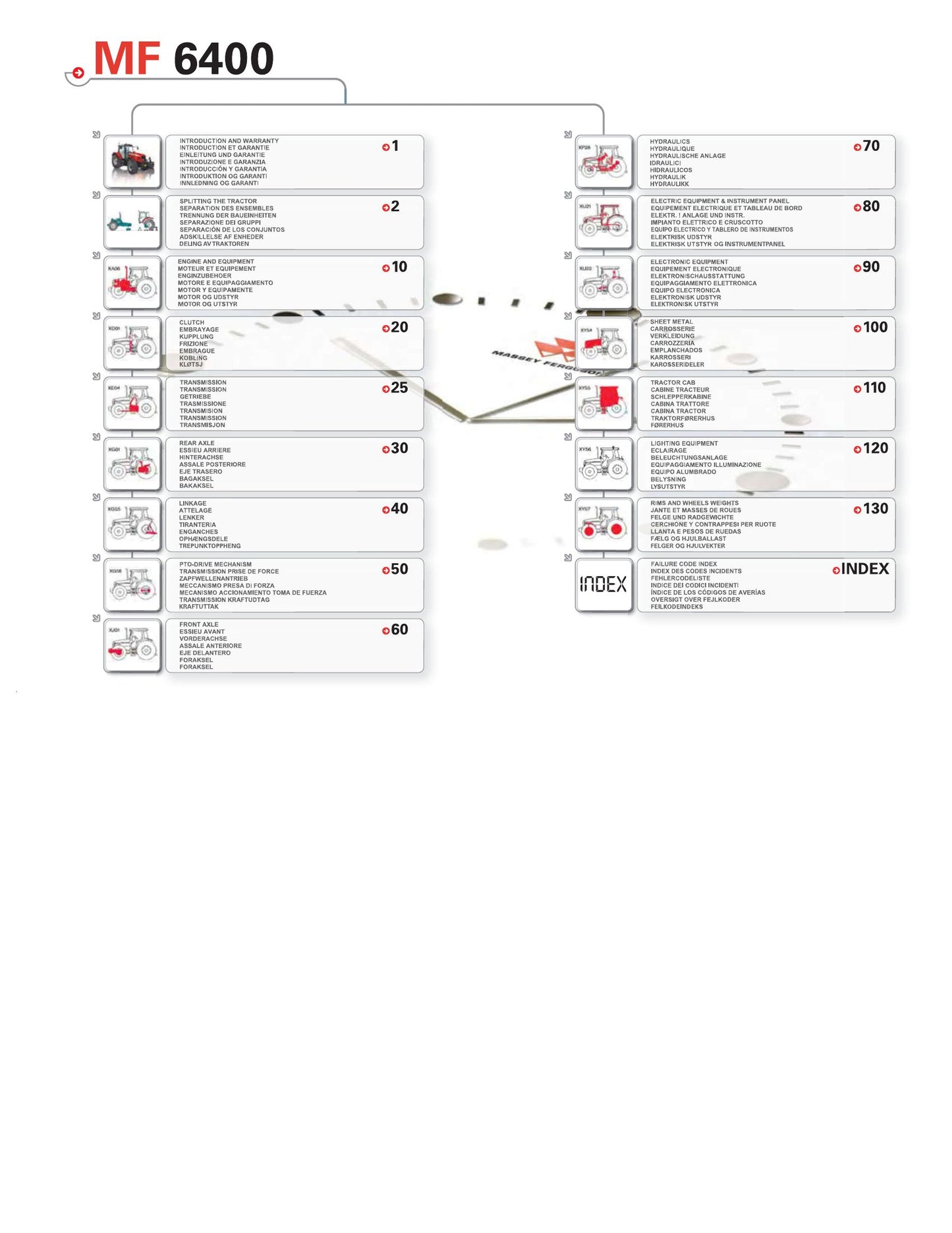 MASSEY FERGUSON MF 6400 Tractor Factory Workshop Parts Catalog