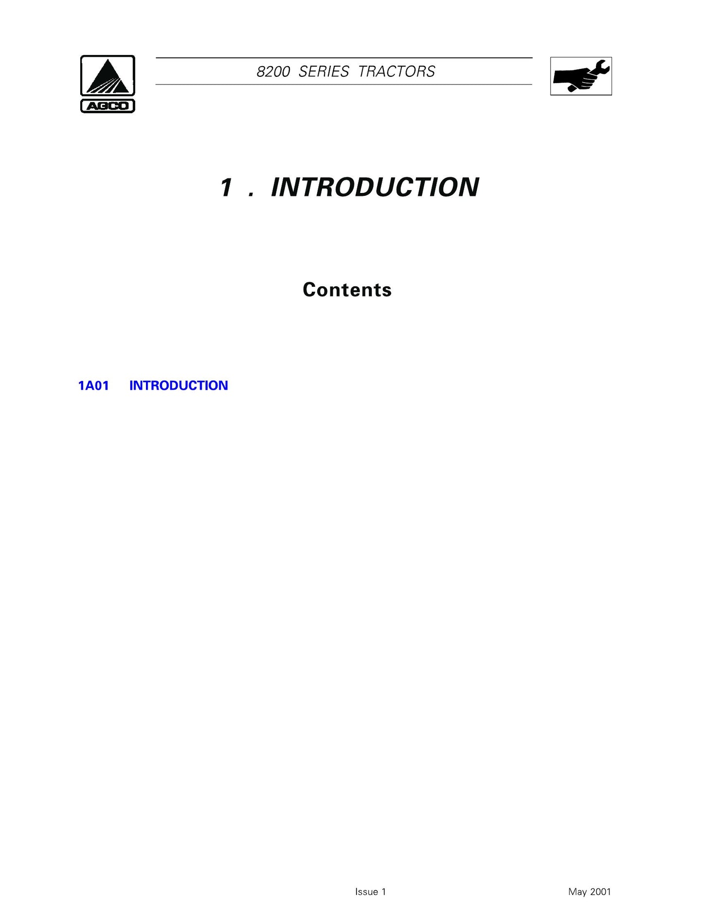 AGCO 8200 Series Tractor Factory Workshop Service Manual 3378177 M1