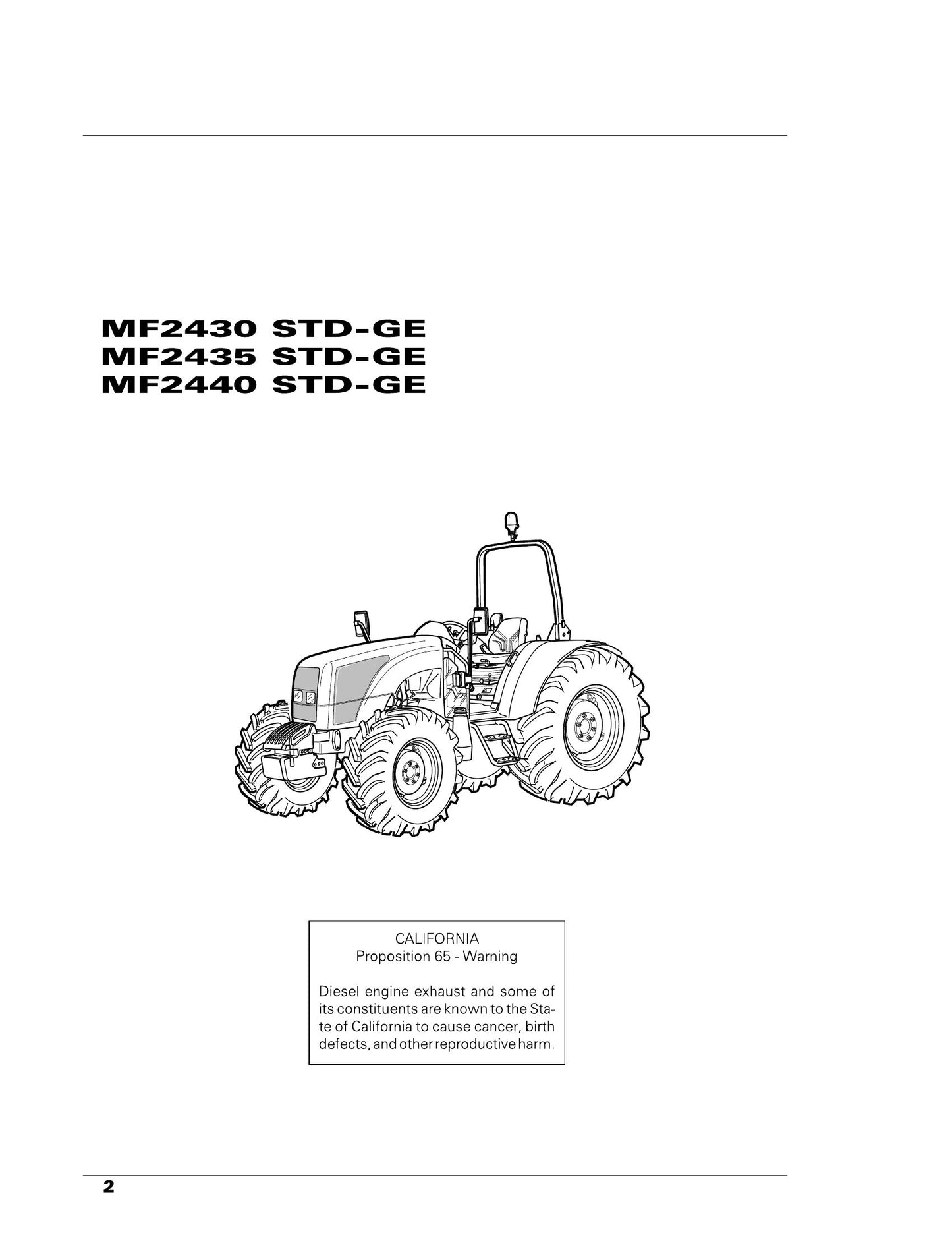 MASSEY FERGUSON MF2430 MF2435 MF2440 Tractor Operation and Factory Workshop Maintenance Manual 3676 146 M1