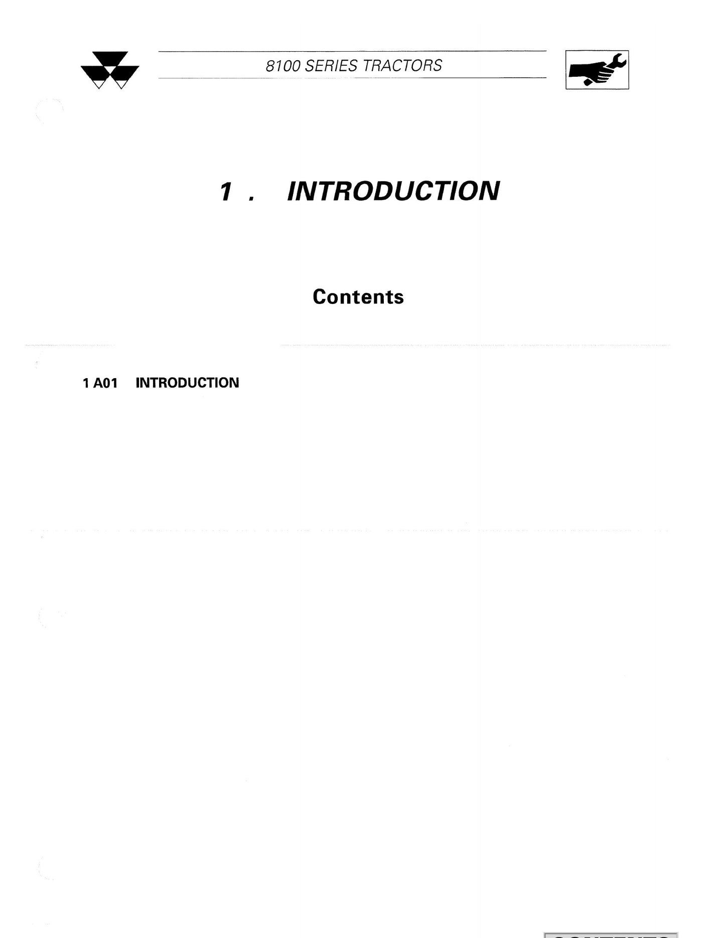MASSEY FERGUSON 8100 Series Tractor Workshop Factory Workshop Service Manual