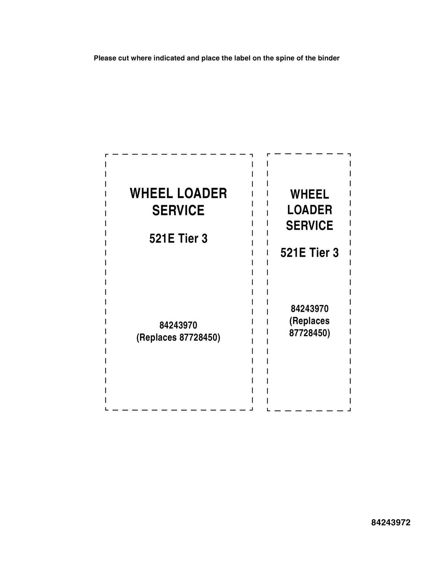 CASE 521E Wheel Loader Factory Workshop Service Manual 84243970