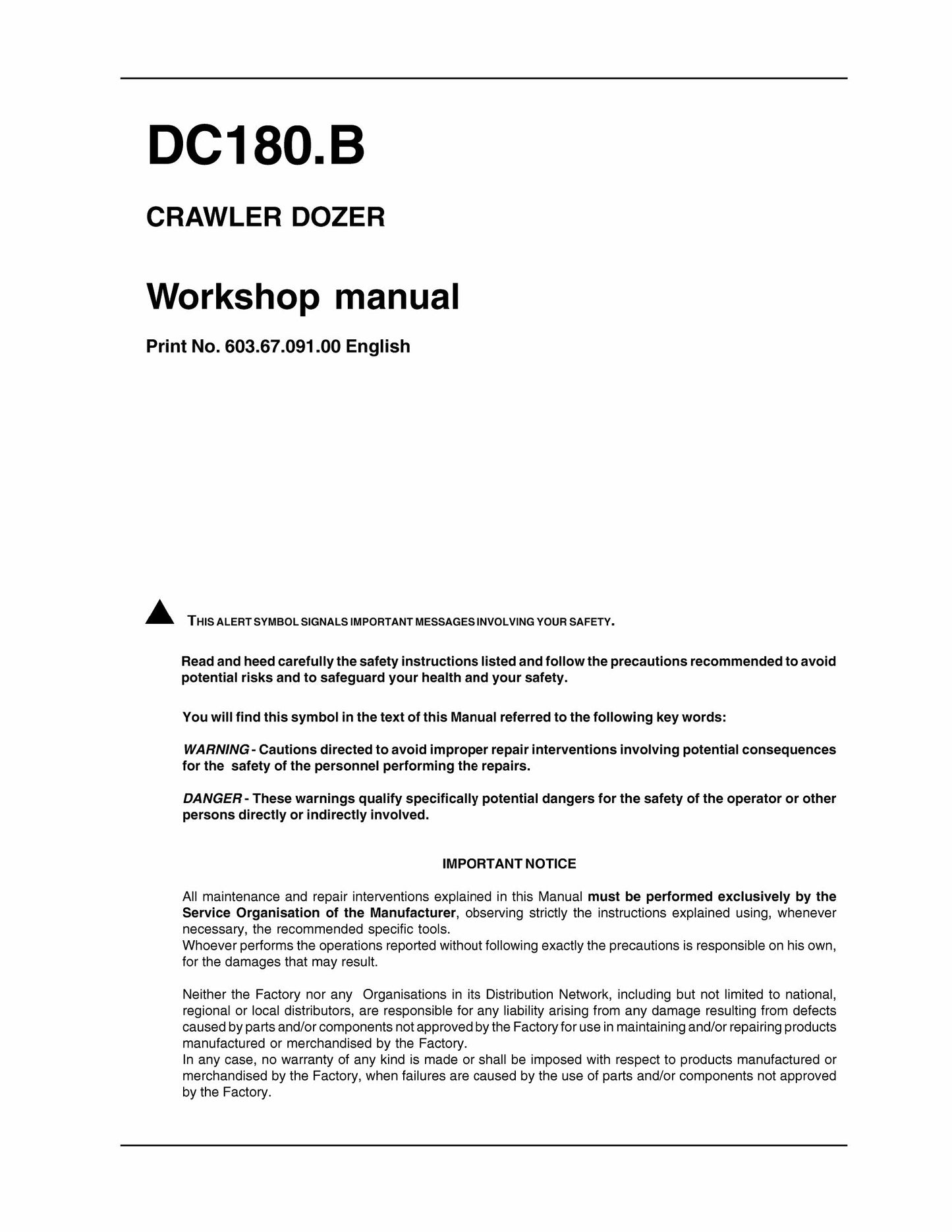 New Holland DC180.B Crawler Dozer Factory Workshop Service Manual 6036709100NA