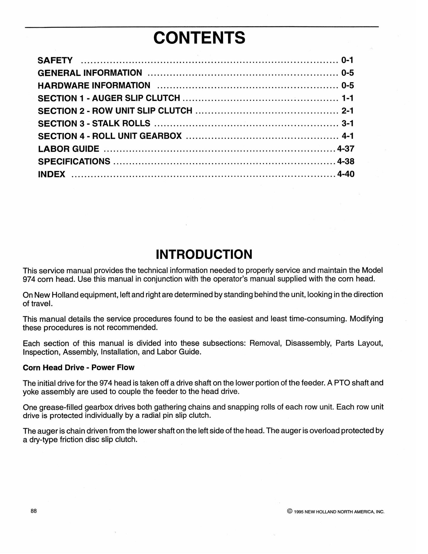 New Holland 974 Corn Head Factory Workshop Service Manual