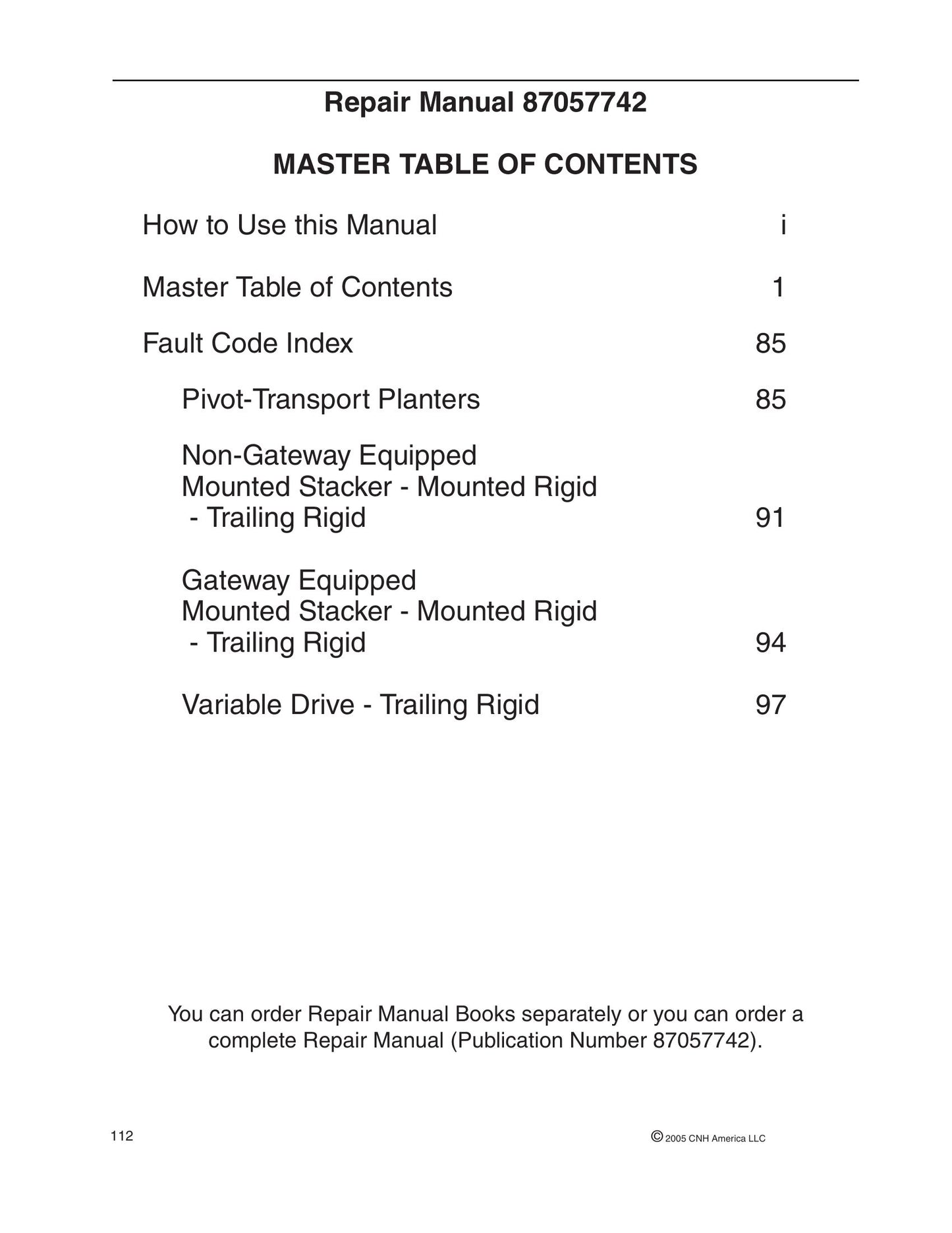 NEW HOLLAND SP Series Planter Factory Workshop Repair Manual 87057744