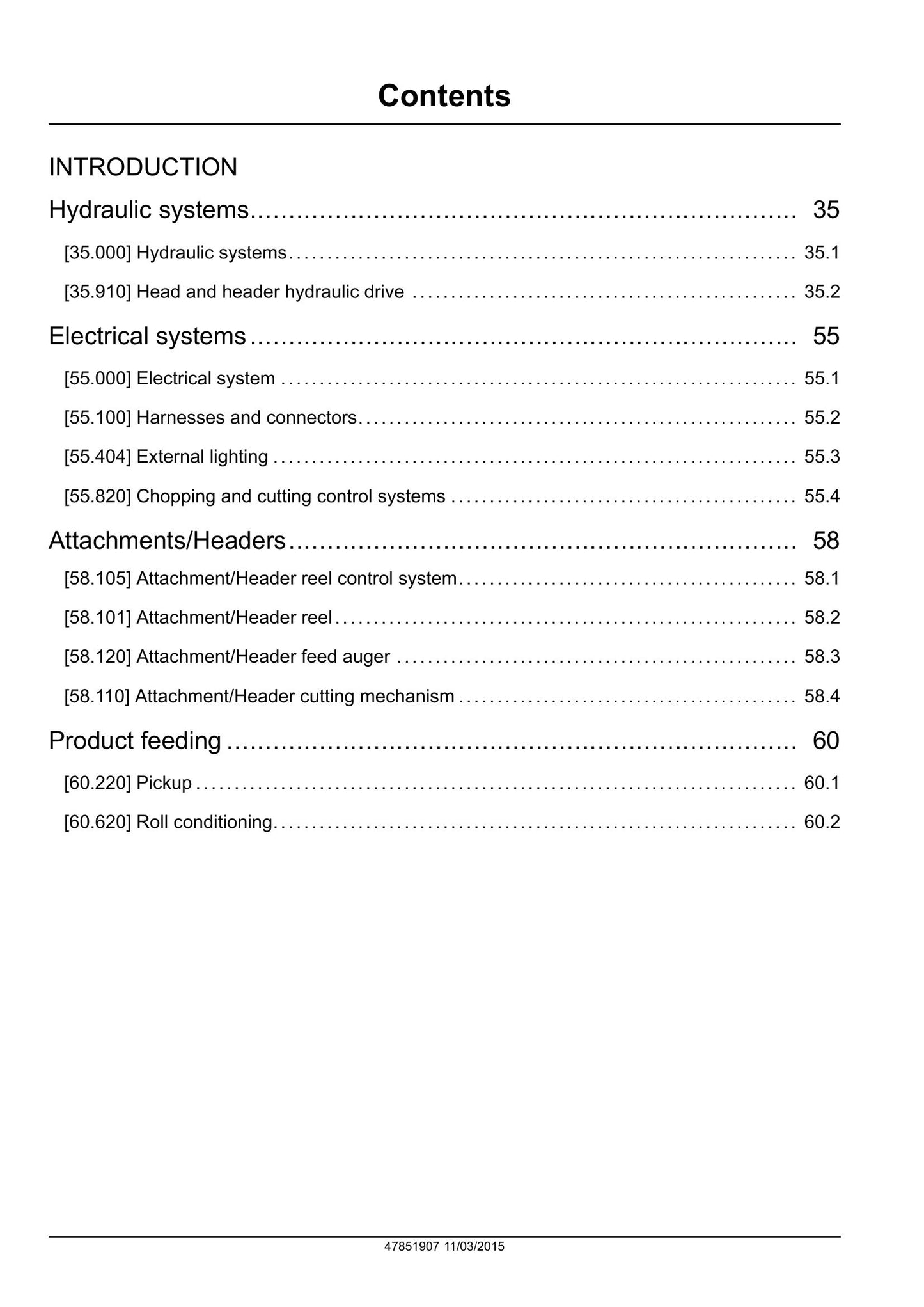 New Holland 12HS 14HS 16HS 18HS Sickle Header Factory Workshop Service Manual 47851907