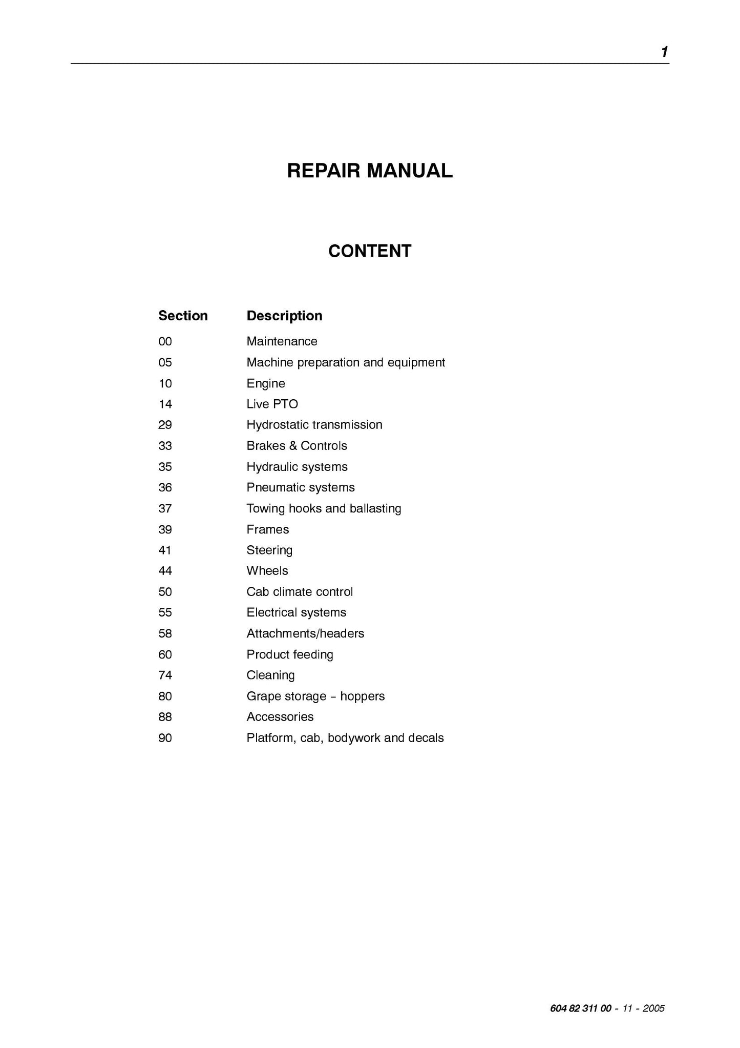New Holland VX680 Grape Harvester Factory Workshop Service Manual 6048231100