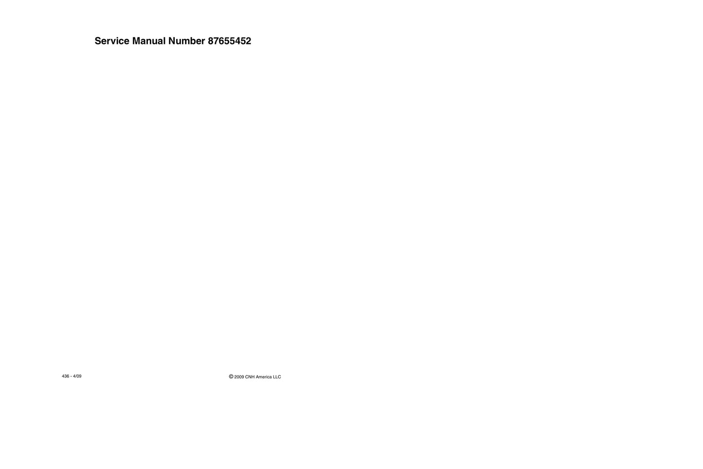 New Holland S1050 S1070 Field Sprayer Factory Workshop Service Manual 87655452