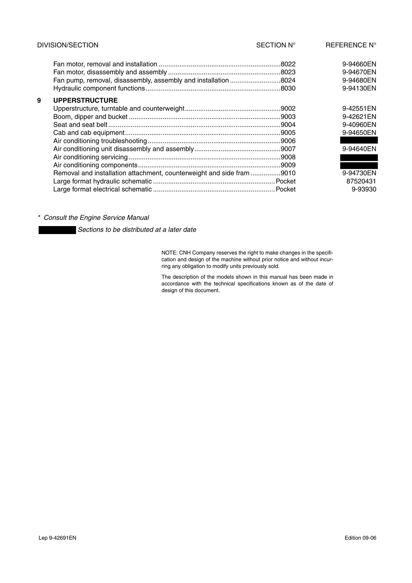 CNH E805 Crawler Excavator Factory Workshop Service Manual Lep 9-42691EN