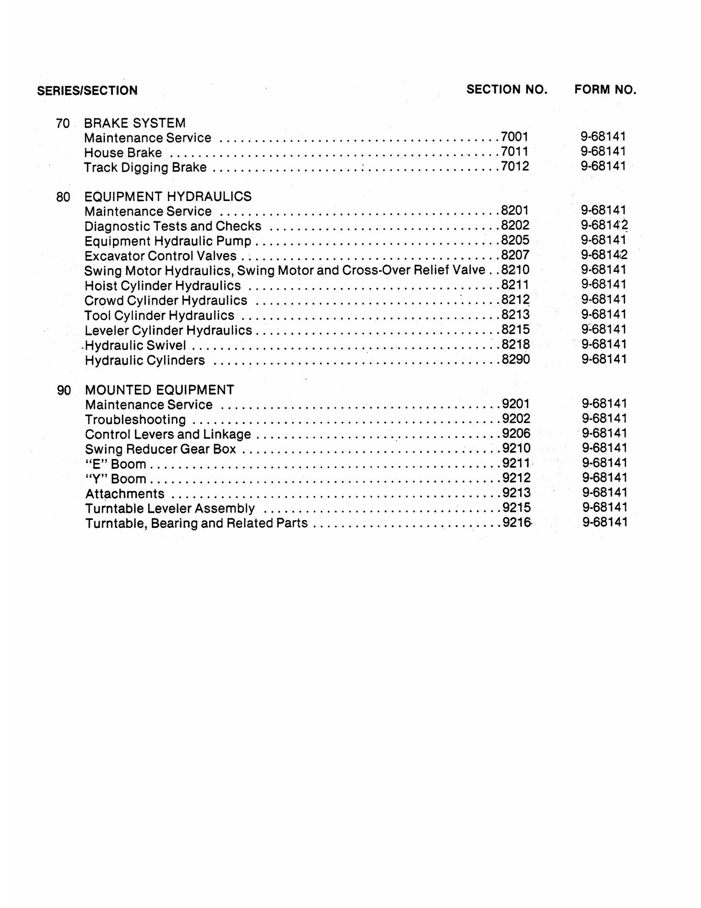 CASE 880B Crawler Excavator Factory Workshop Parts Catalog 9-68144