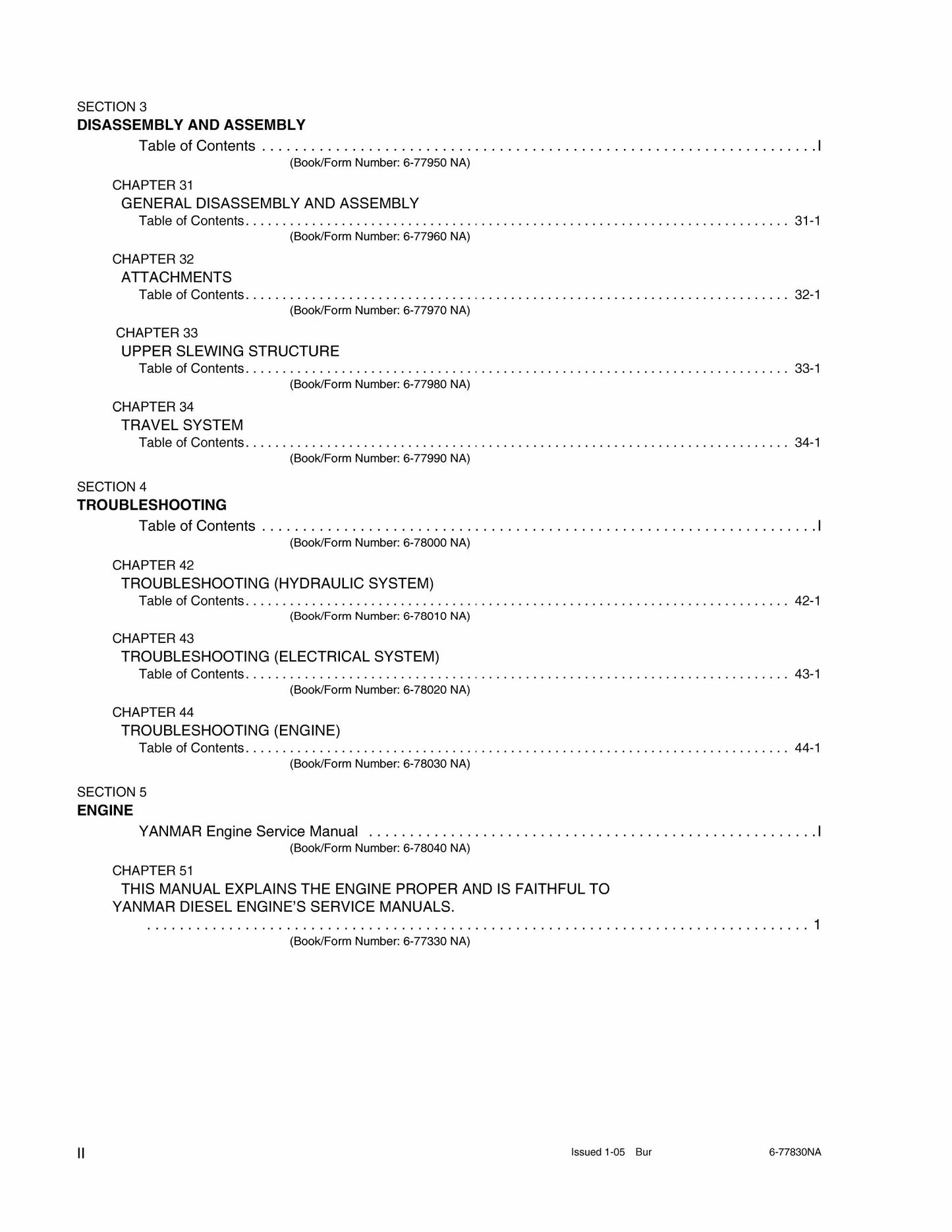 YANMAR CX27B Hydraulic Excavator Factory Workshop Shop Manual