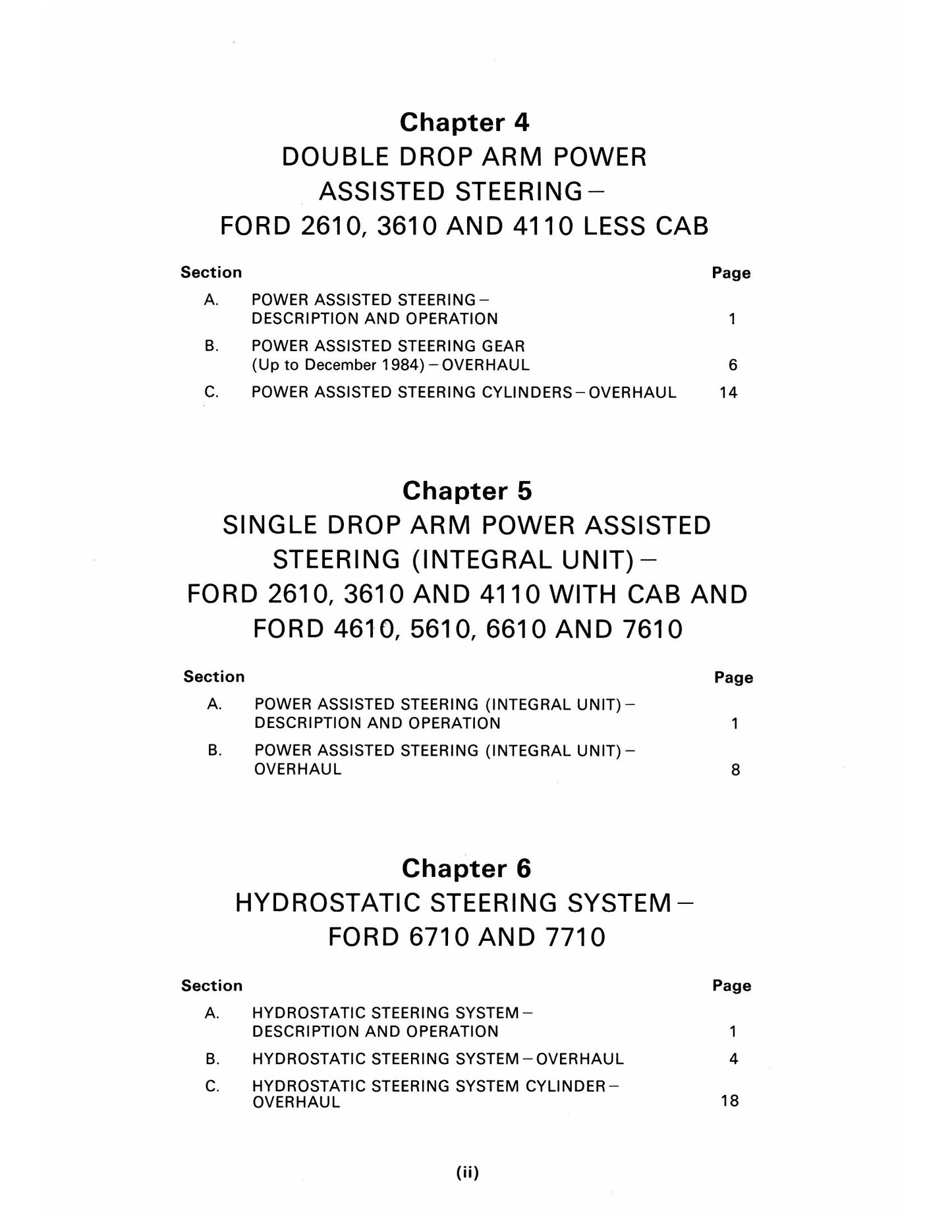 Ford 2610 2910 3610 3910 4110 4610 5610 6610 6710 7610 7710 Tractor Factory Workshop Service Manual