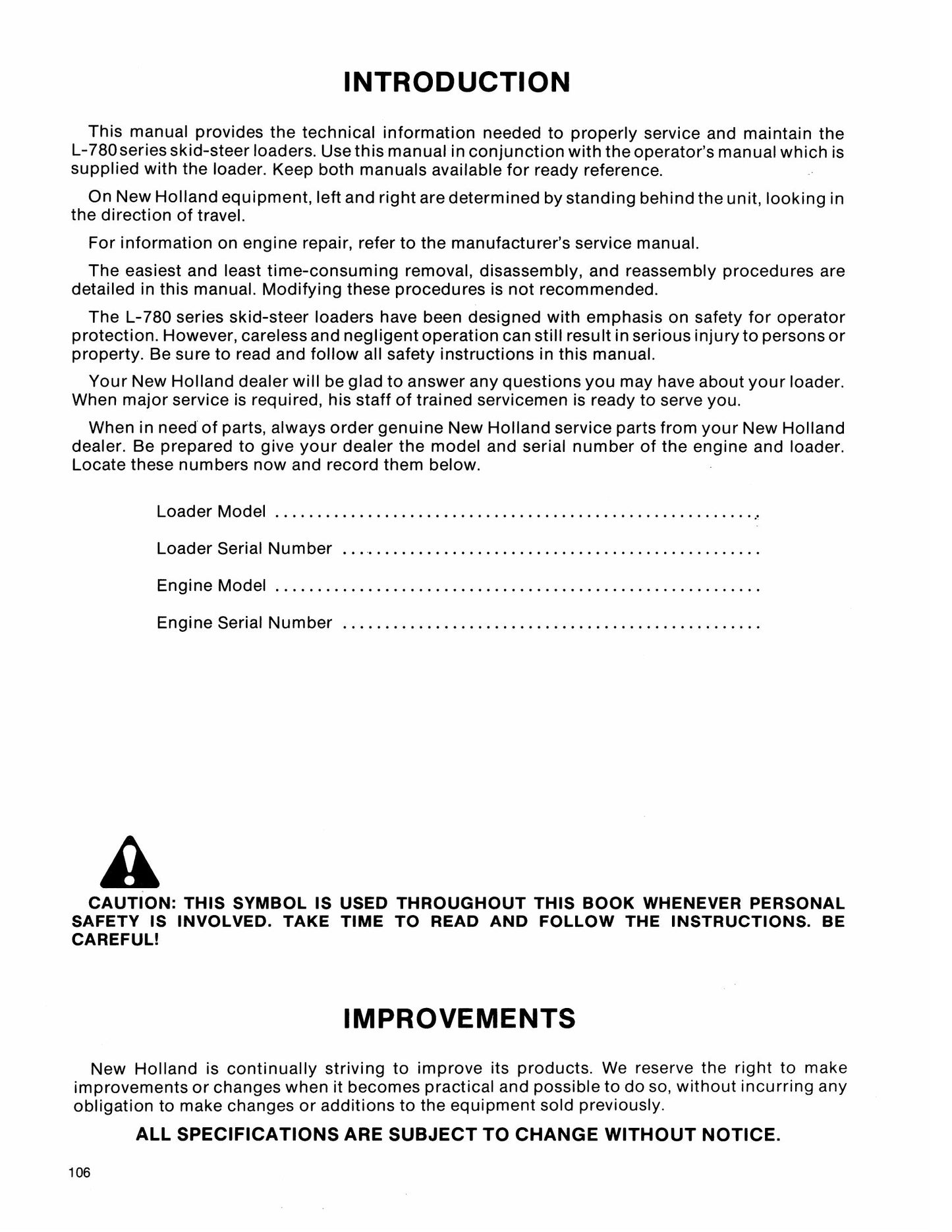 NEW HOLLAND L-781 L-784 L-785 Skid Steer Loader Factory Workshop Service Manual 40078130