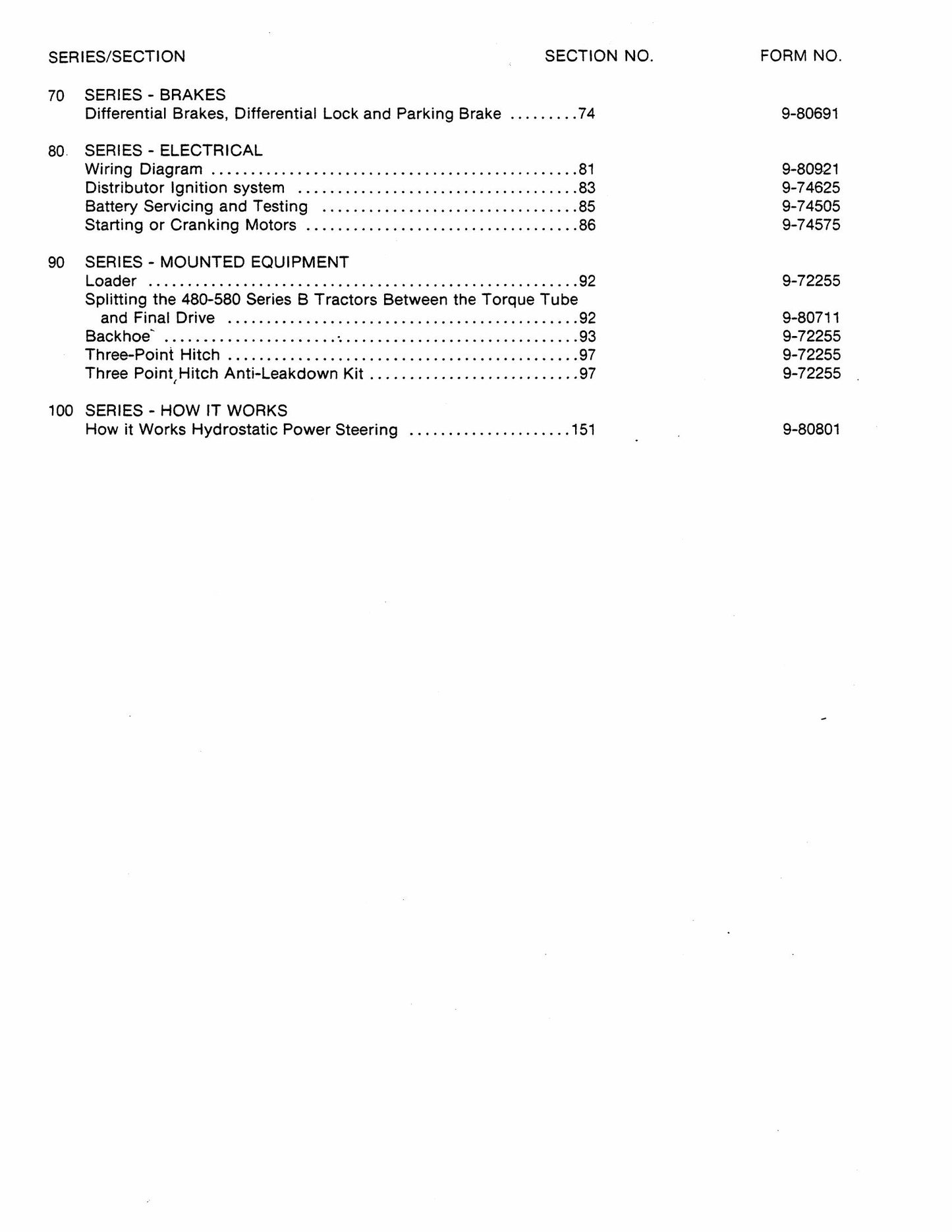 CASE 480 Series B Tractor Factory Workshop Service Manual