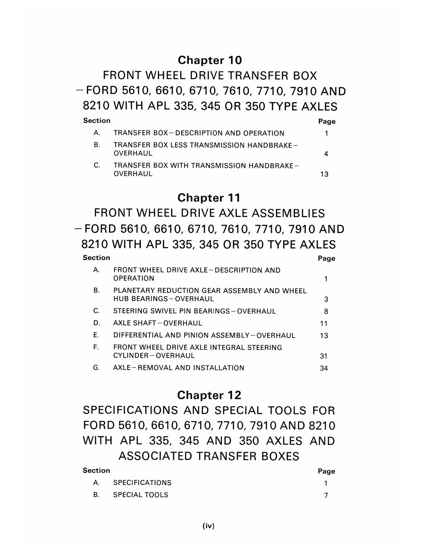 Ford 2610 3610 4110 4610 5610 6610 6710 7610 7710 7910 8210 Tractor Factory Workshop Service Manual