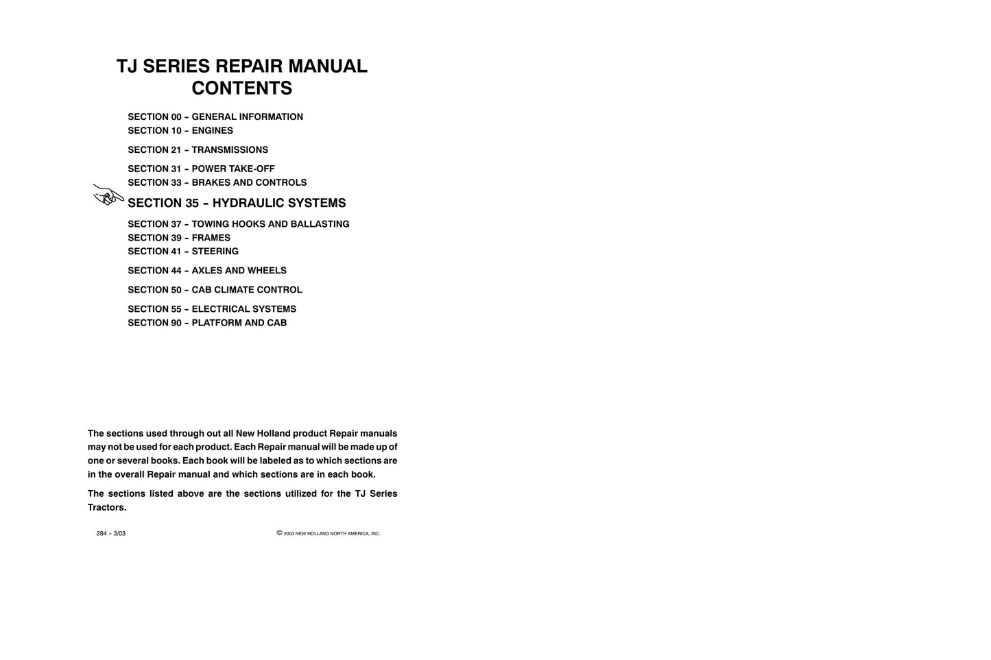 New Holland TJ275 TJ325 TJ375 TJ425 TJ450 Tractor Factory Workshop Repair Manual 87032946