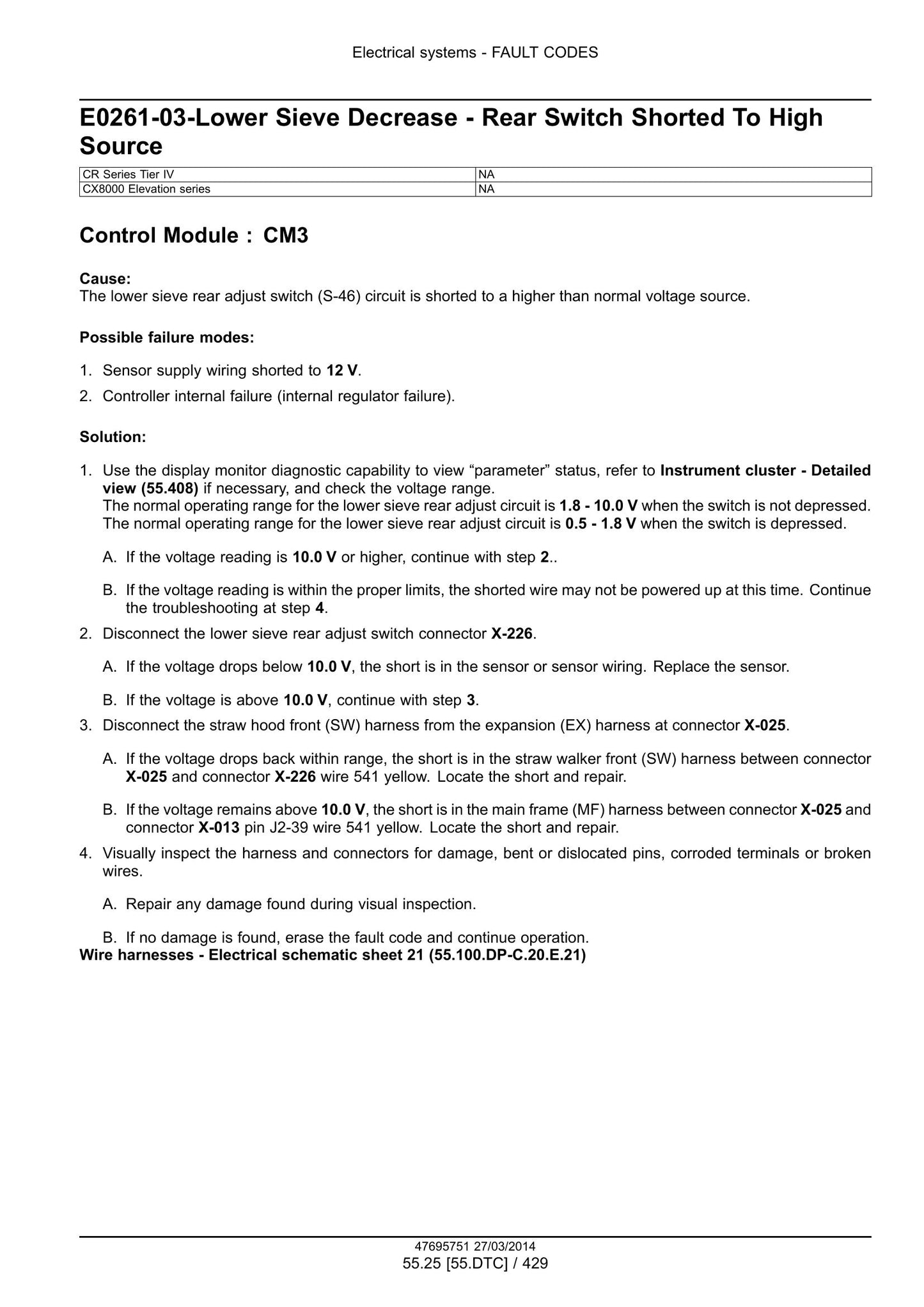 New Holland CR9090 CX8080 CX8090 Combine Factory Workshop Service Manual 47712617