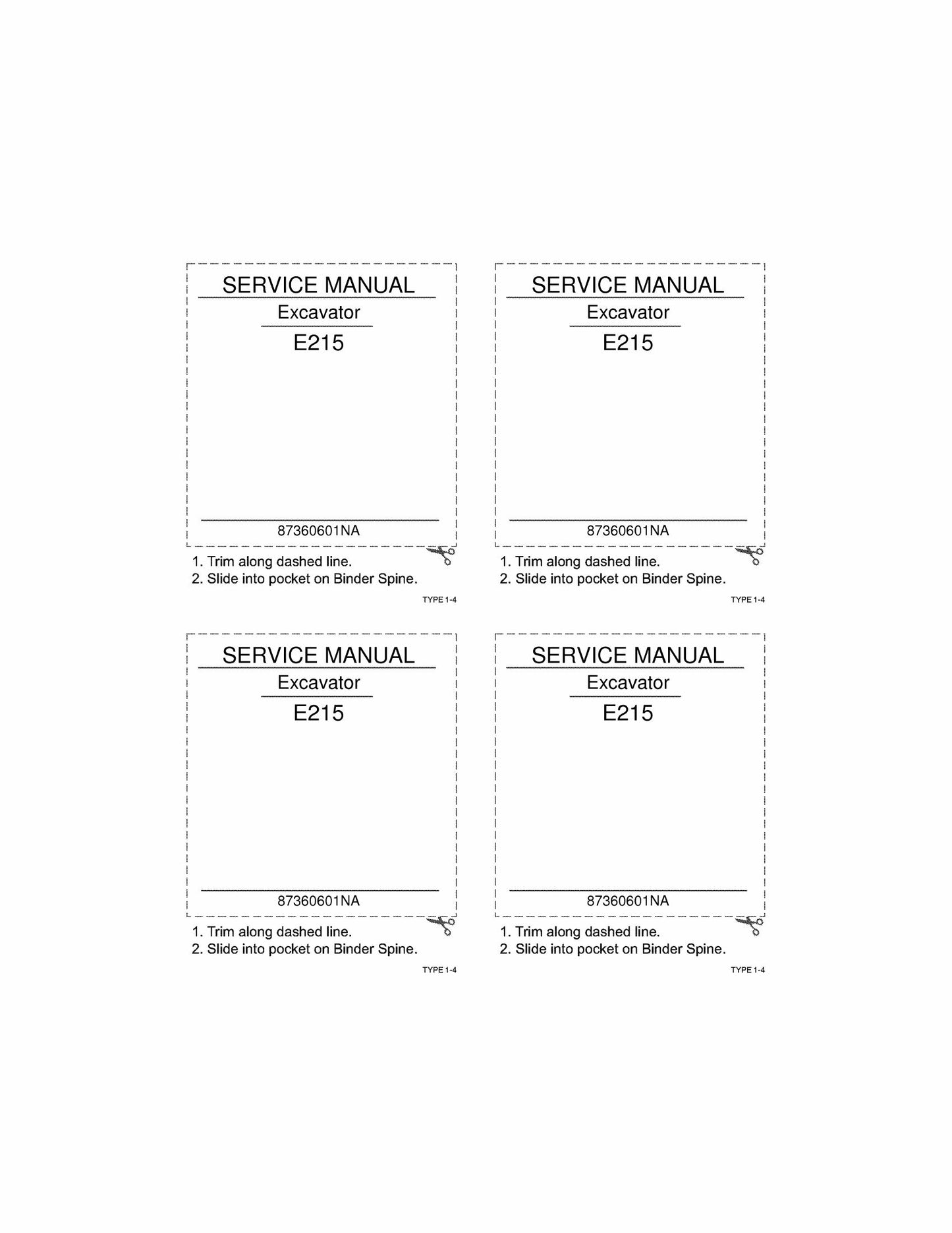 New Holland E215 Crawler Excavator Factory Workshop Service Manual 87360601
