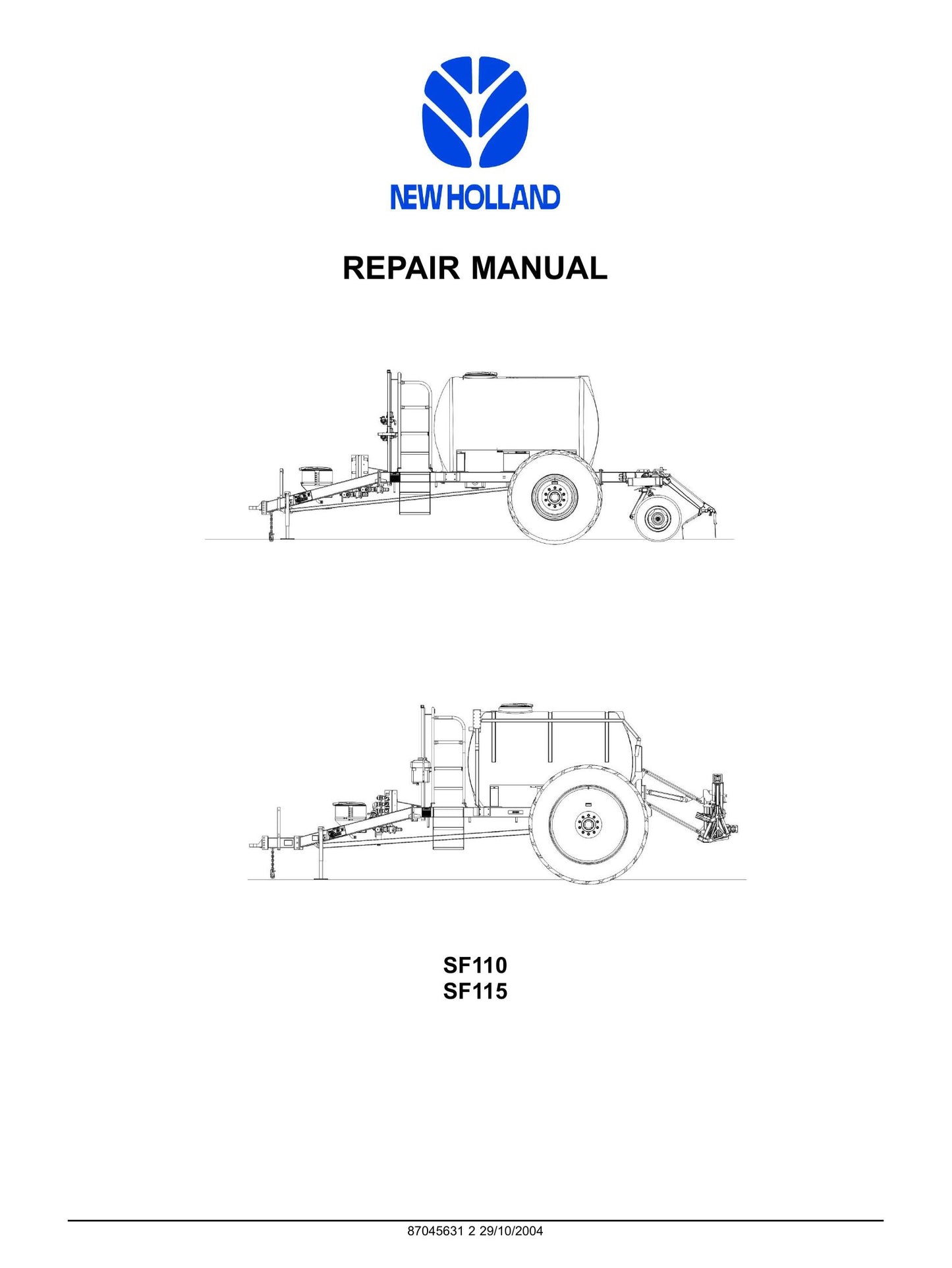 New Holland SF110 SF115 Field Processing Unit Factory Workshop Repair Manual 87045631