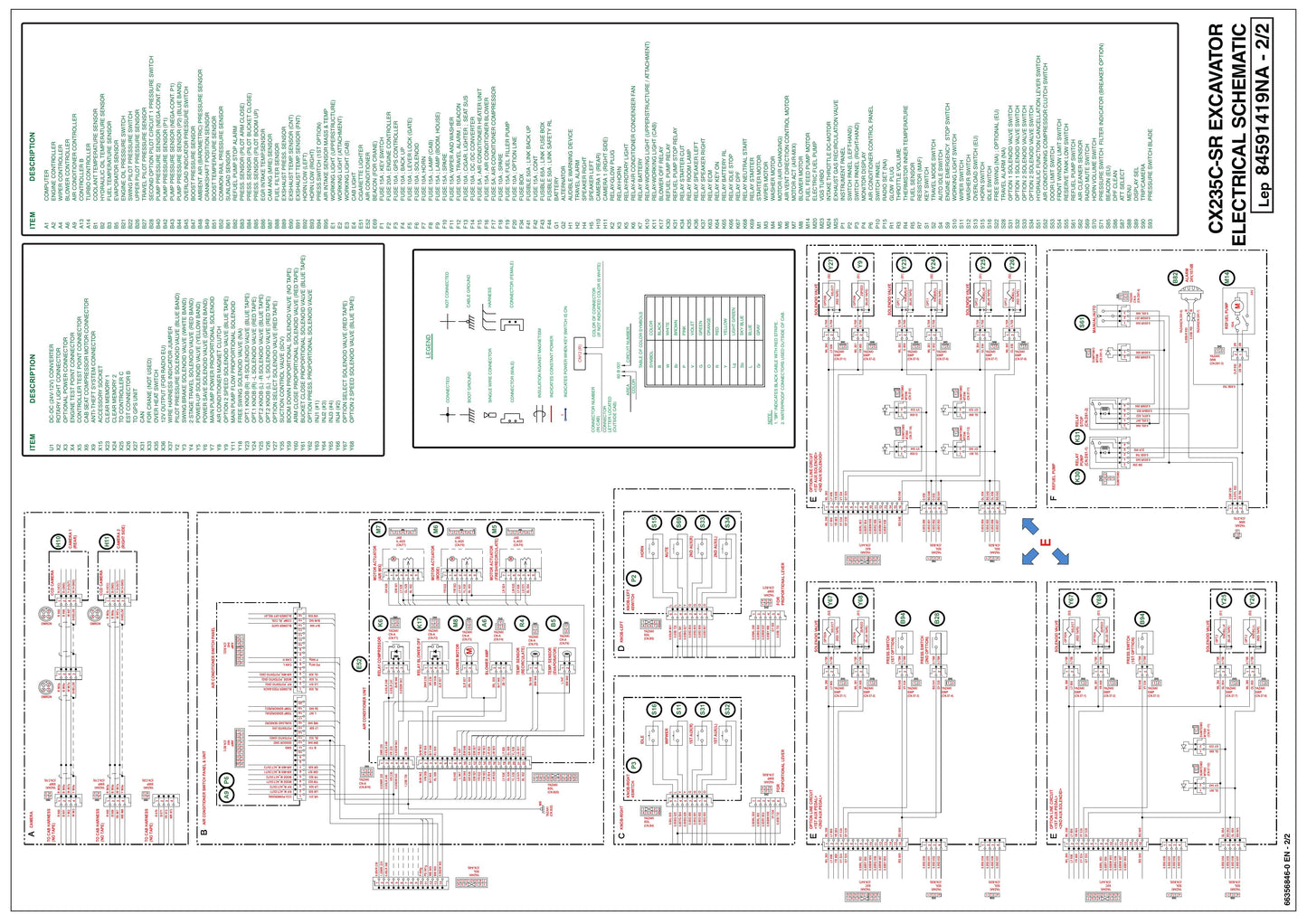 CASE CX235C SR Crawler Excavator Electrical Schematic 84591419NA