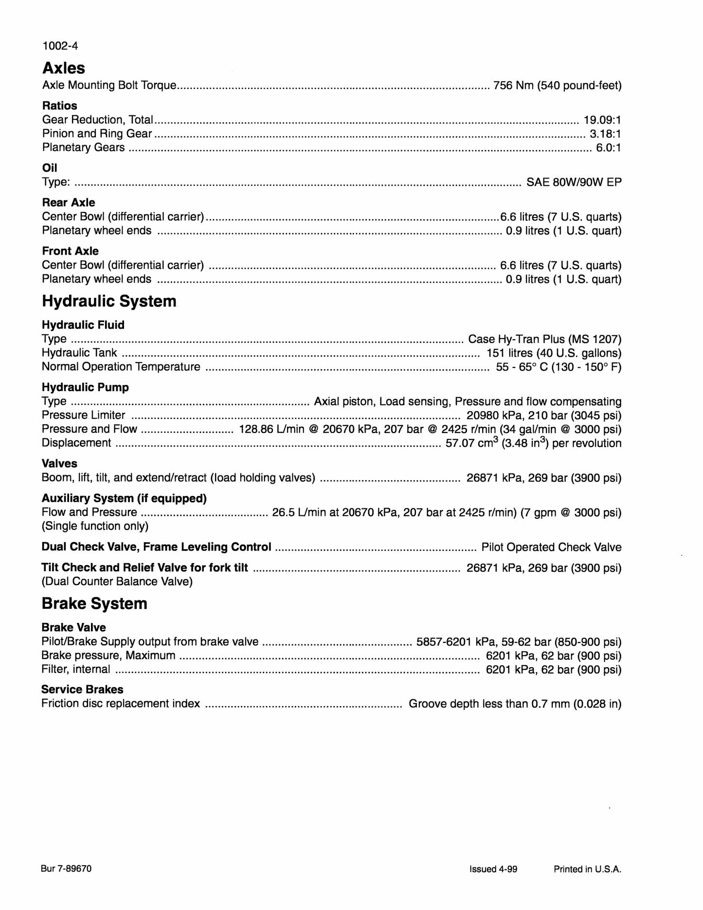 CASE 686G 686GXR Telescopic Handler Factory Workshop Service Manual 7-89650