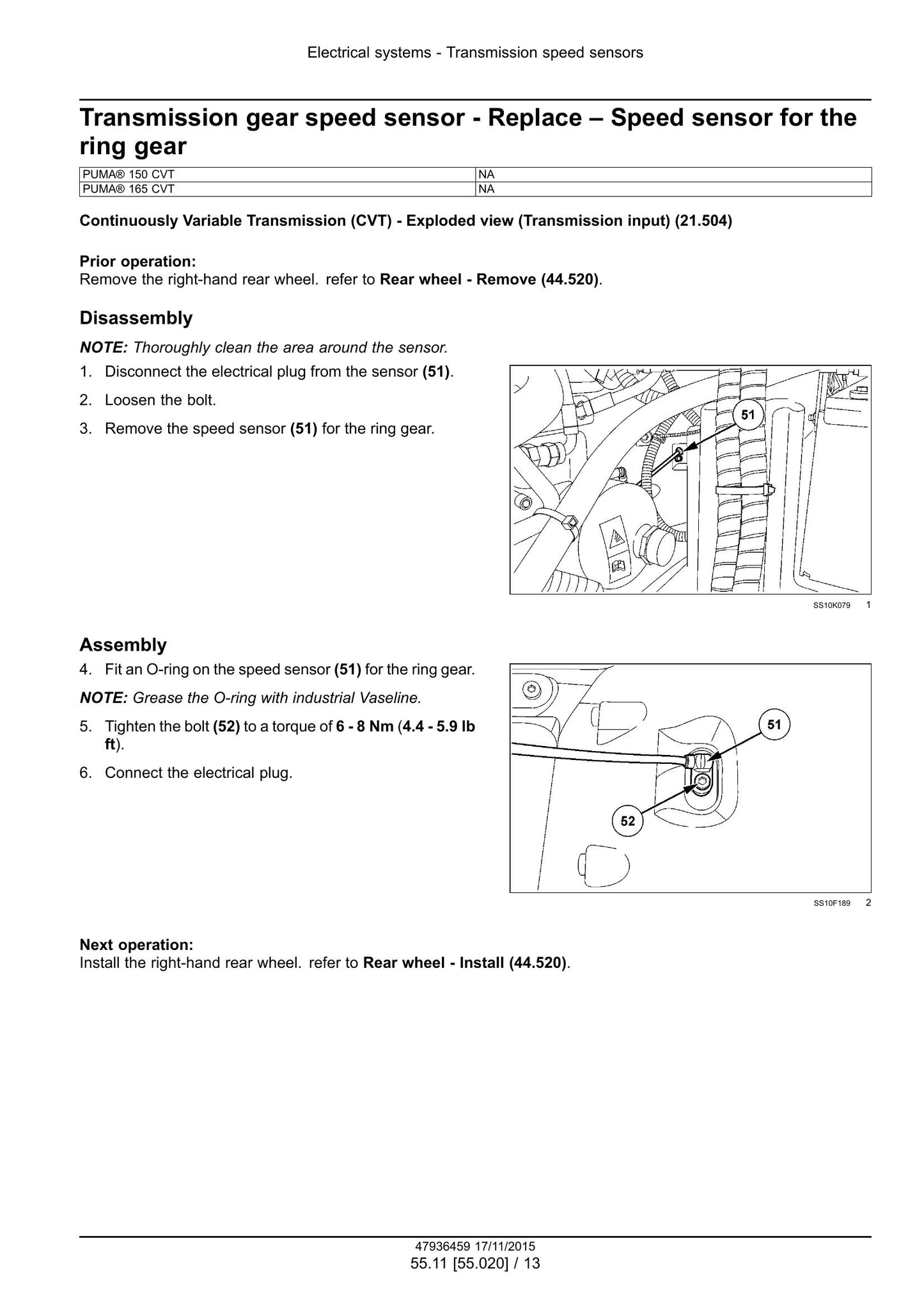 CASE Puma 150 165 150CVT 165CVT Tractor Factory Workshop Service Manual 47975042